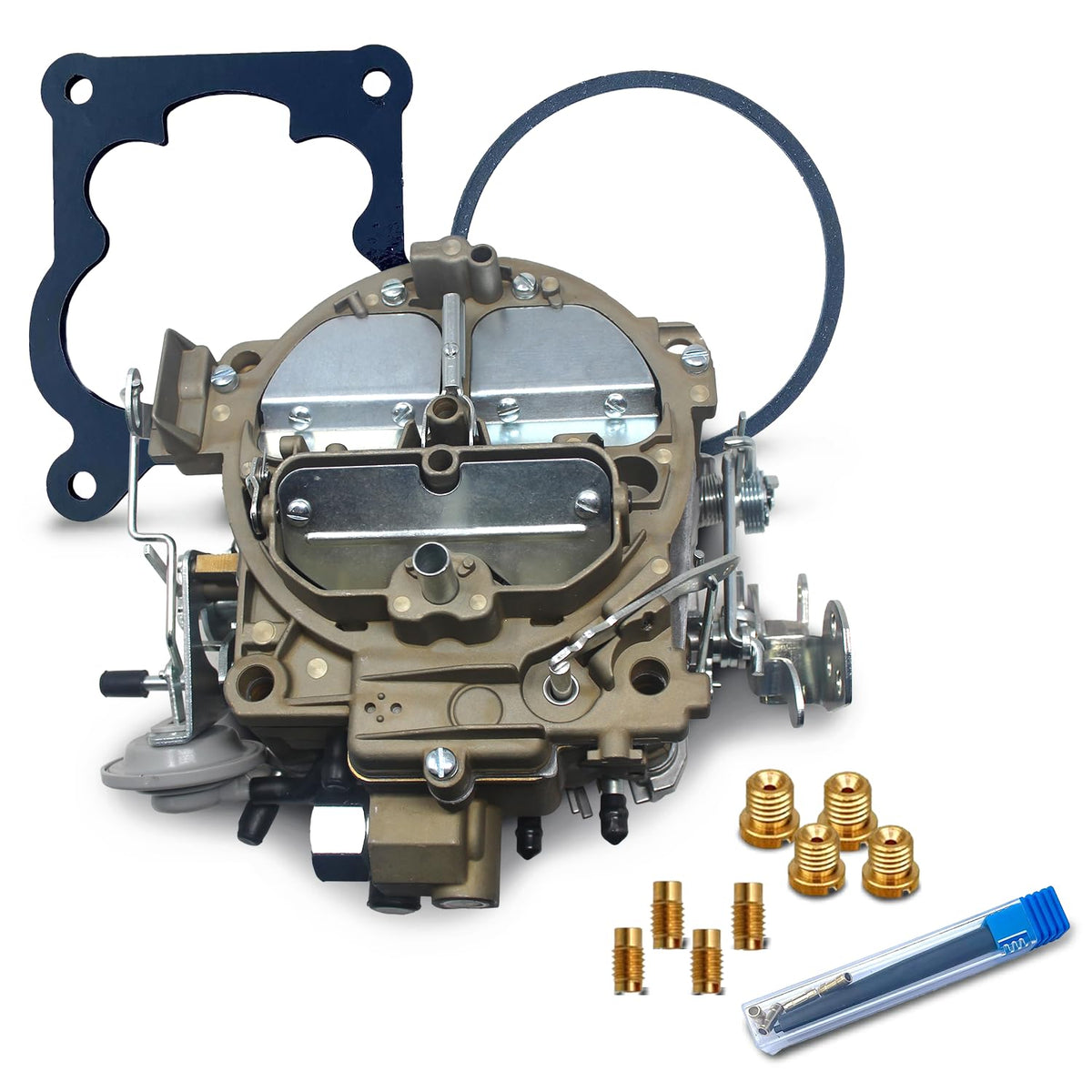 Rochester Quadrajet Carburetor 4 Barrel Carburetor - Compatible with Chevy Quadrajet 1901R 4MV Chevy 66-73 Manual Divorced Choke