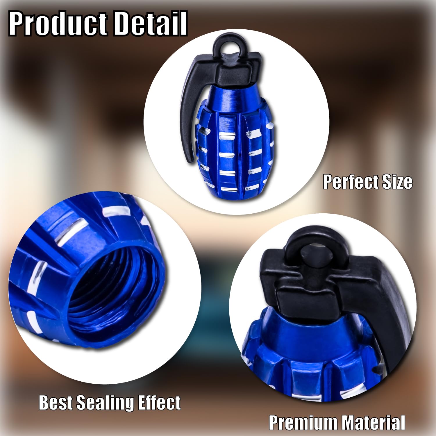 Meajoo 6Pcs Tire Valve Stem Caps, Aluminium Alloy Tire Valve Stem Covers Universal For Cars, Trucks, Suv, Motorcycles, Bike And