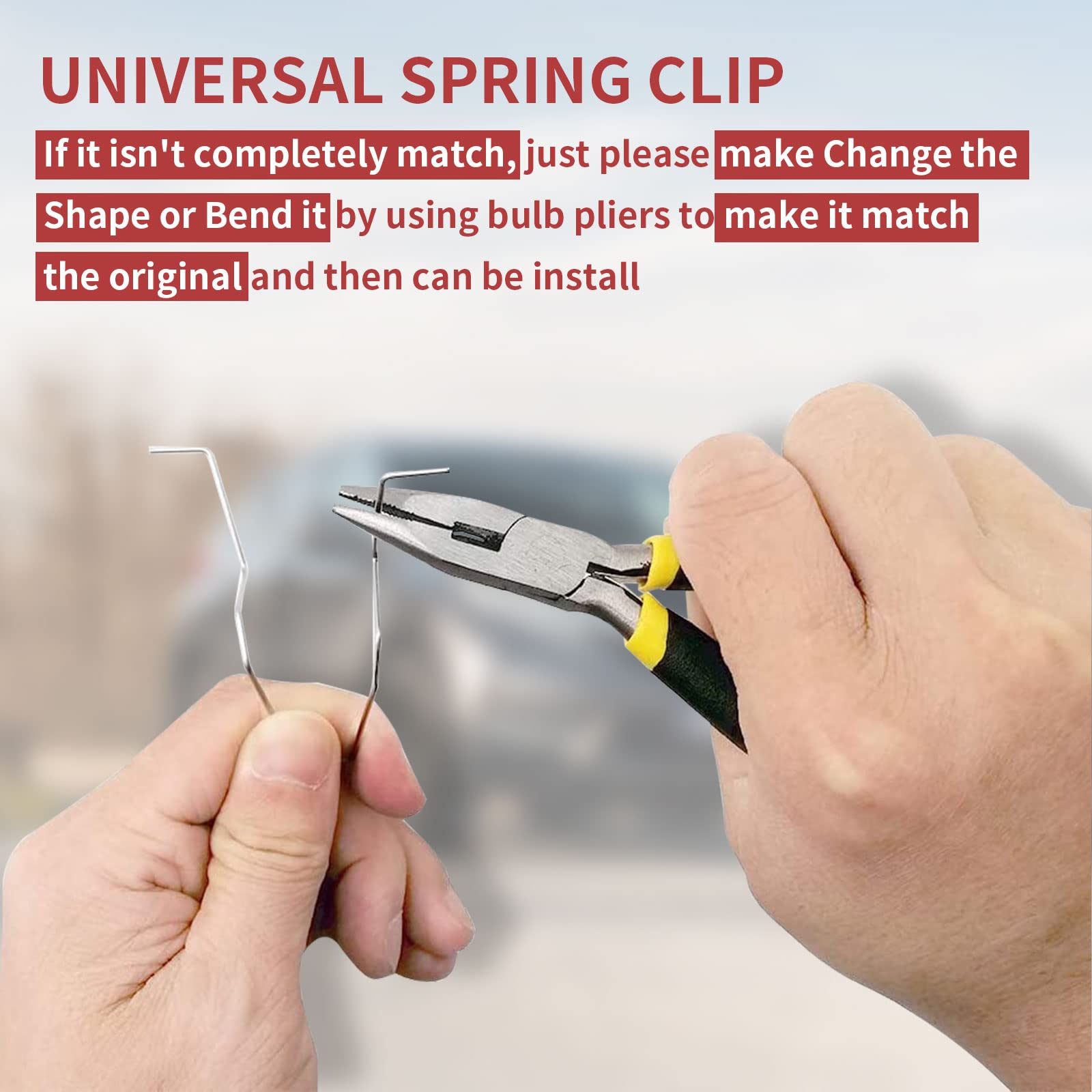 9Pcs Bulb Retaining Spring Clips, Universal Car Headlight Clamp Headlamp Dip Dipped Beam Bulb Hoder For H1 H3 H4 H7