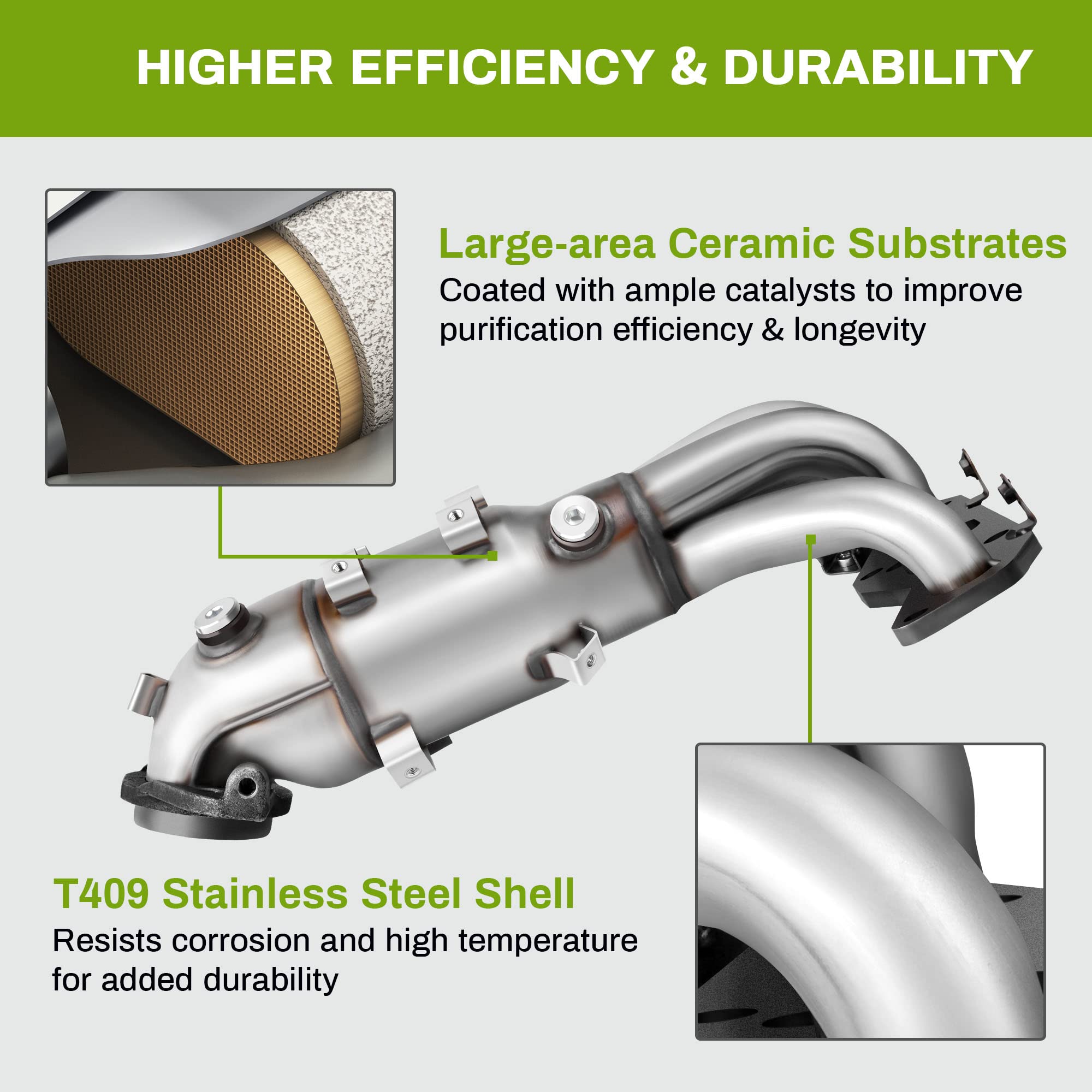 AUTOSAVER88 Catalytic Converter Exhaust Manifold w/Gasket Compatible with 2007 2008 2009 2010 2011 2012 2013 Altima 2.5L Stainless Steel Direct-Fit (EPA Compliant)
