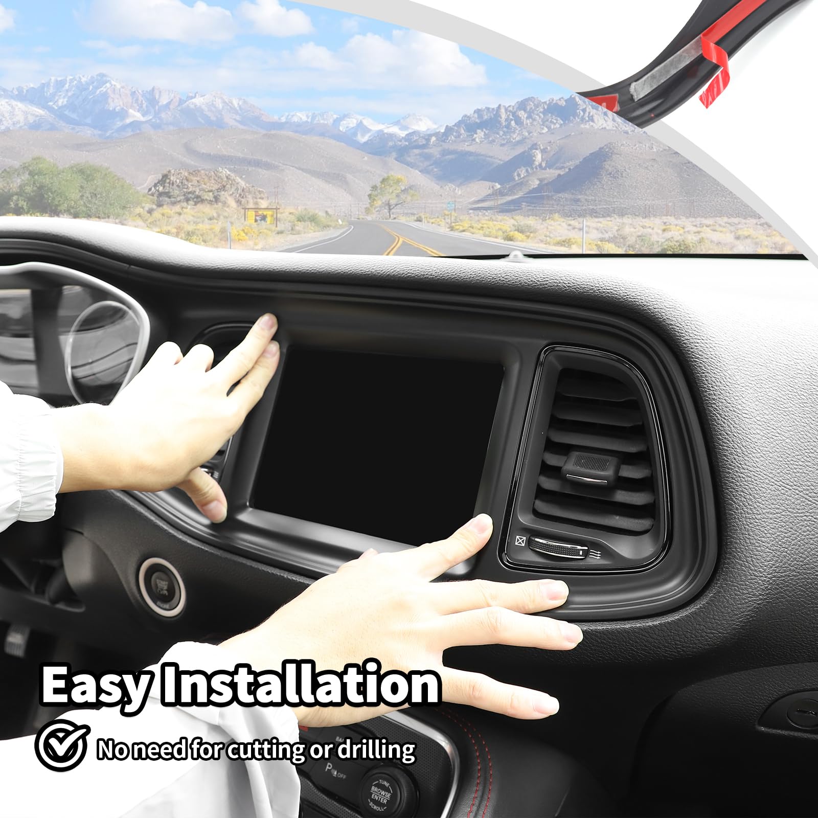 Voodonala Center Consoles Dash Board Dashboard Instrument Protecter Cover Trim Garnish Panel For Dodge Challenger Interior Acces