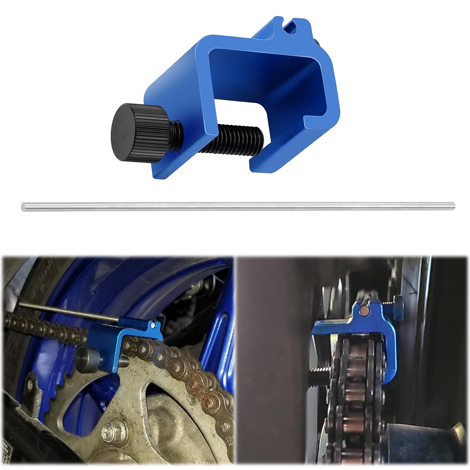 Kujunpao Chain Alignment Tool Compatible with Motorcycle ATV Bike Sprocket Sport Dirt Bike Scooter Chain Adjusting Quick & Accur