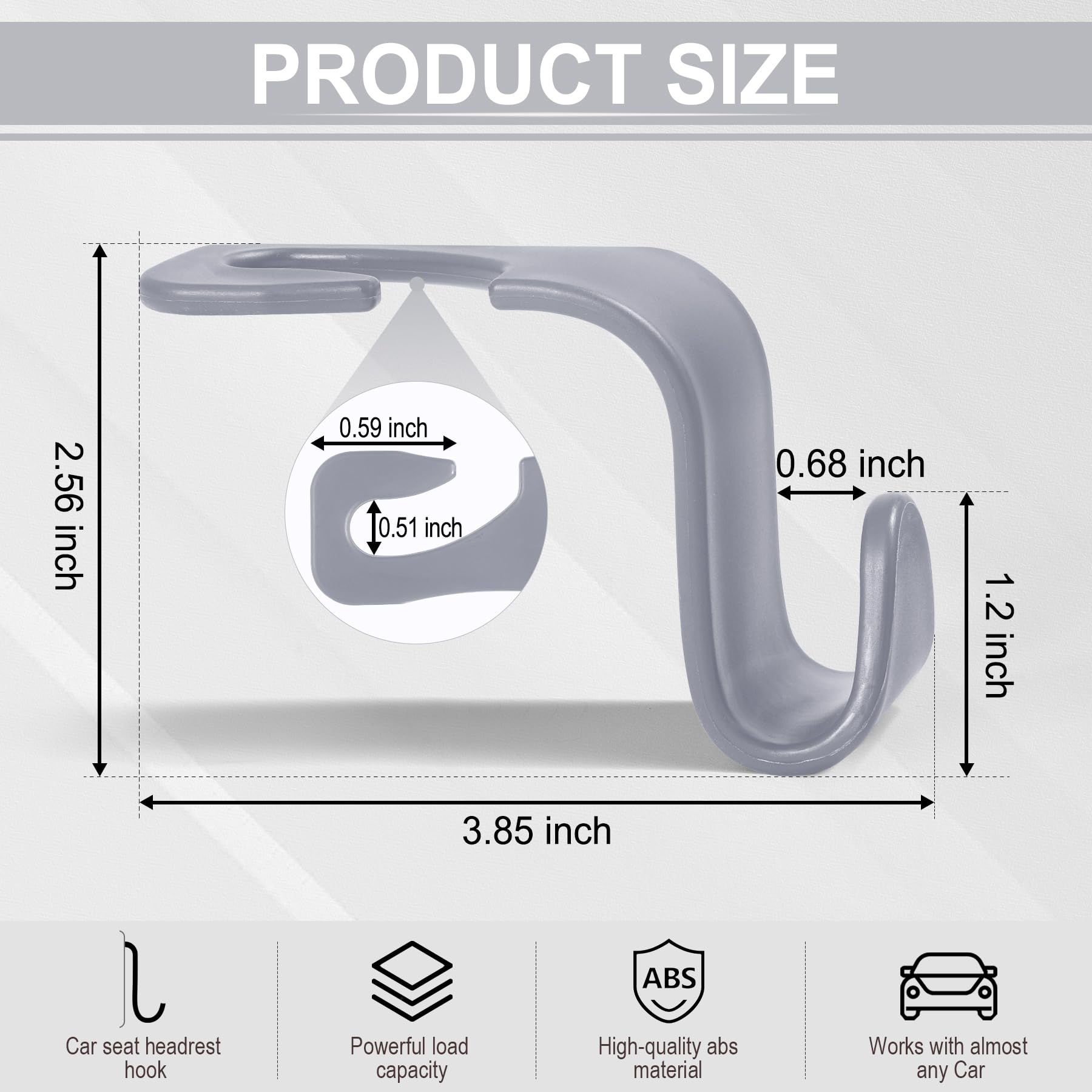 Livtee Car Seat Headrest Hook, Car Headrest Hidden Hook, 4 Pack Universal Auto Car Back Seat Hook Organizer For Purse Coat, Car