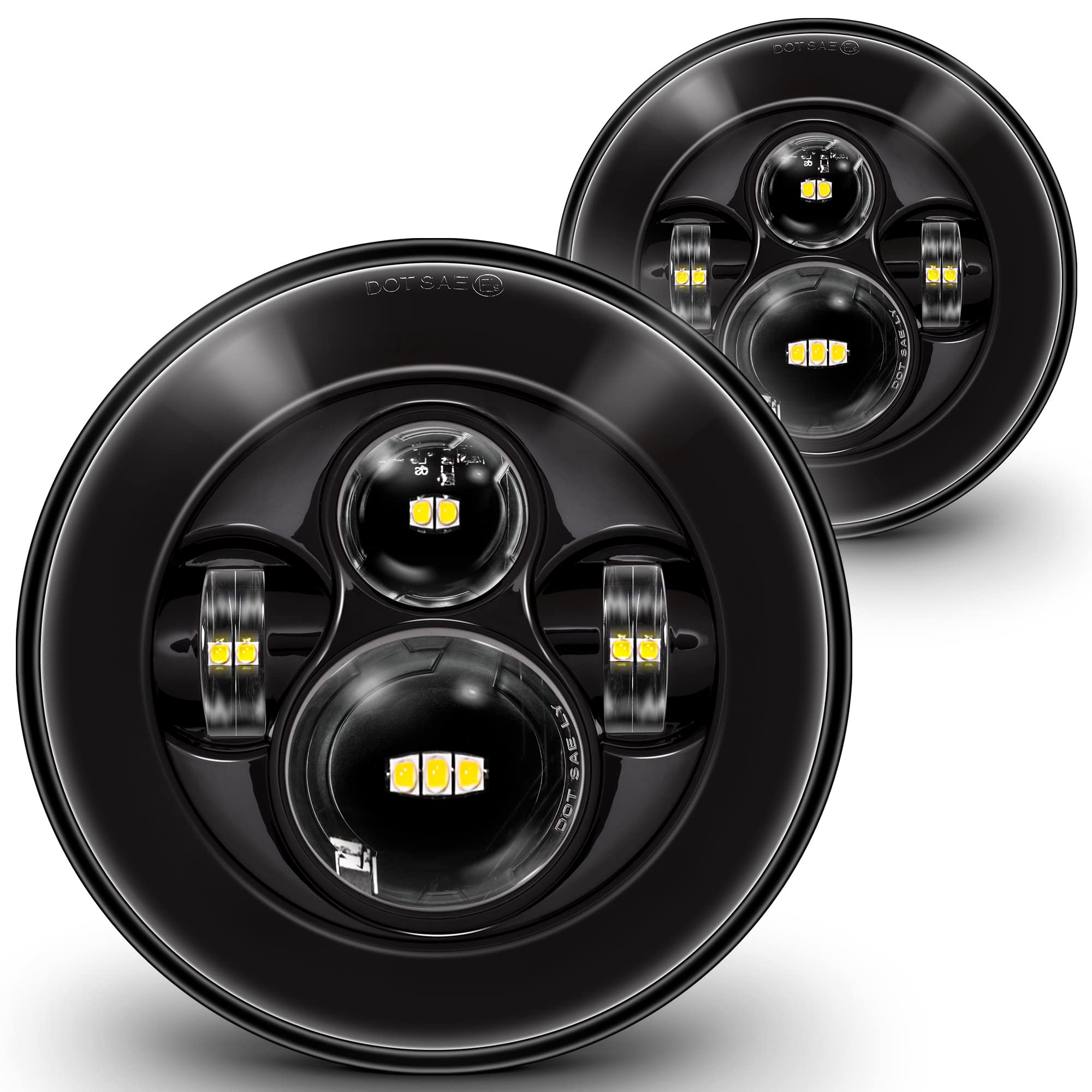 True Mods 7-Inch H6024 Led Headlights For Jeep Wrangler Jk Unlimited Jku Tj Lj Cj Tj Accessories [High/Low Sealed Beam] Head Lig