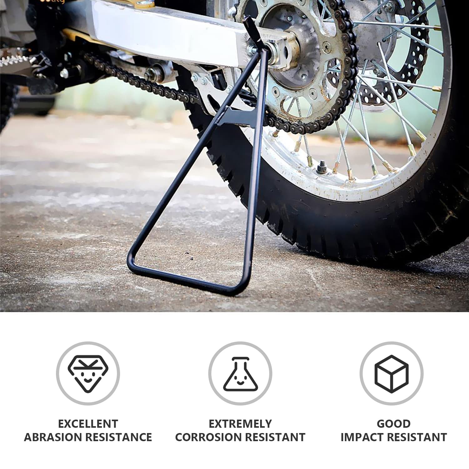 Anxin Motorcycle Triangle Stand Dirt Bike Stand Kickstand Universal For 80-500Cc Supermoto Motocross Enduro Pit Bike - Black