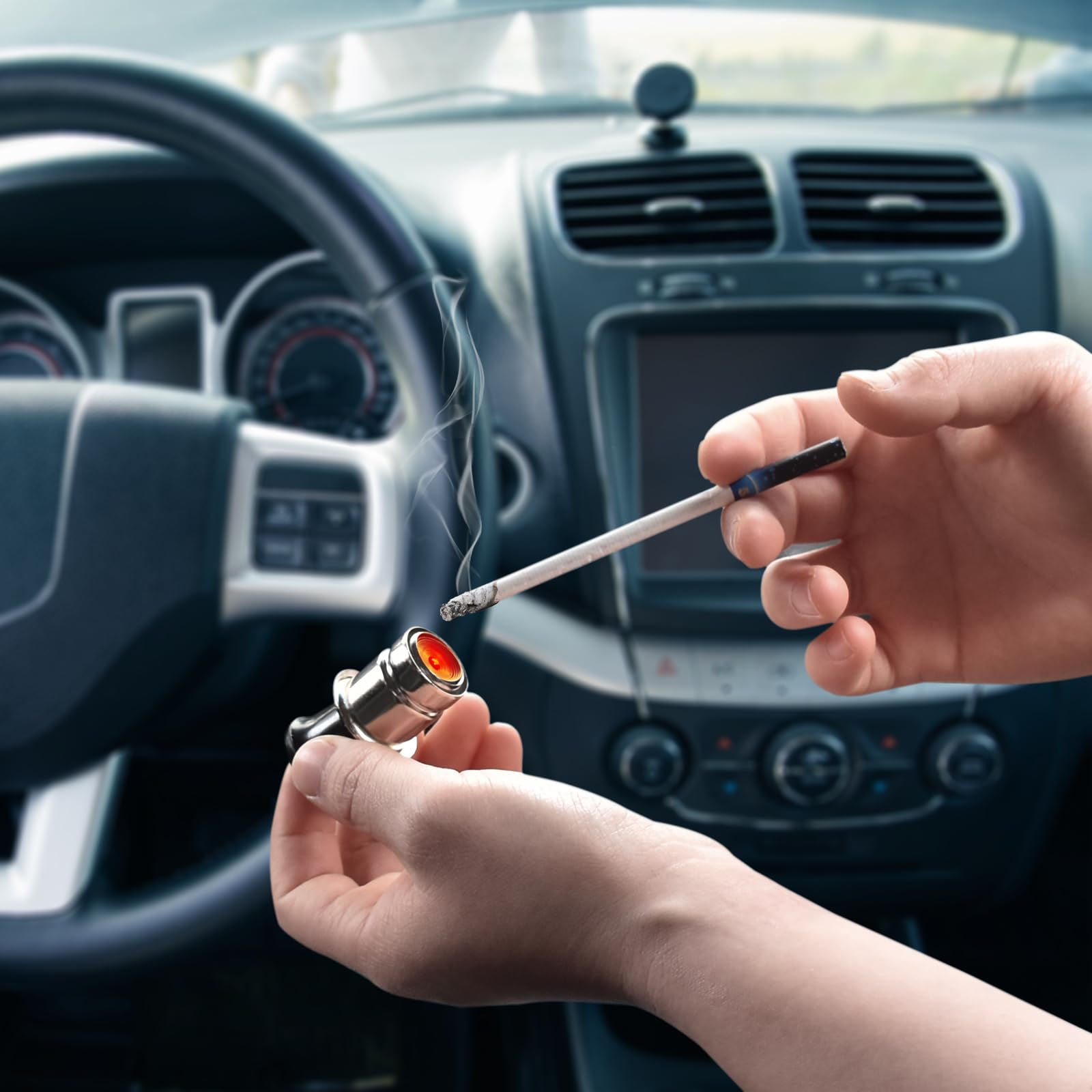 Car Cigarette Lighter, Pop-Out Metal Plastic Construction Cigarette Lighter,12V Auto Cigarette Lighter Plug Replacement Fits For Most Vehicles Socket(2 Pack)