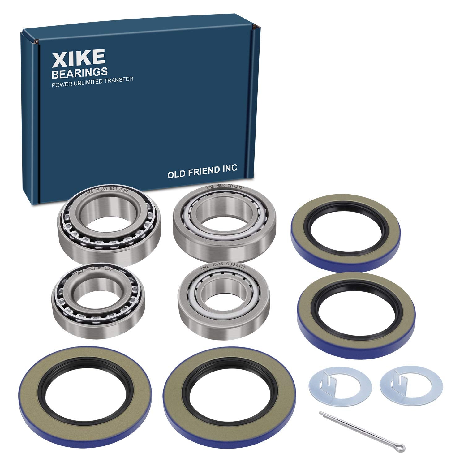 XiKe 2 Set Fits 5,200-6,000 lb Axles Trailer Wheel Hub Kit, Include 25580/20 & 15123/245 Bearings, 21333TB, 22333TB /10-10, 10-3