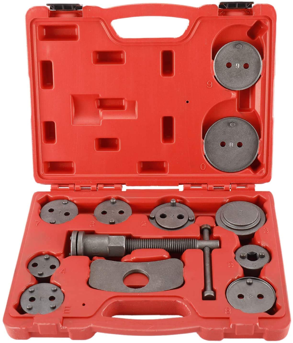 8MILELAKE 12pcs Disc Brake Caliper Compression Wind Back Tool Kit, Heavy Duty Brake Piston Caliper Compression Tool Set for Brak