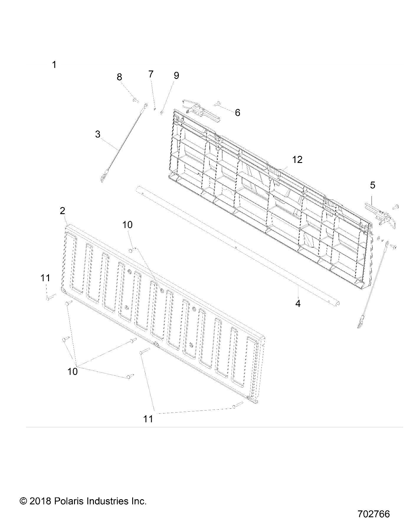 Polaris Gem Tailgate Latch Assembly, Left, Genuine Oem Part 1018849, Qty 1