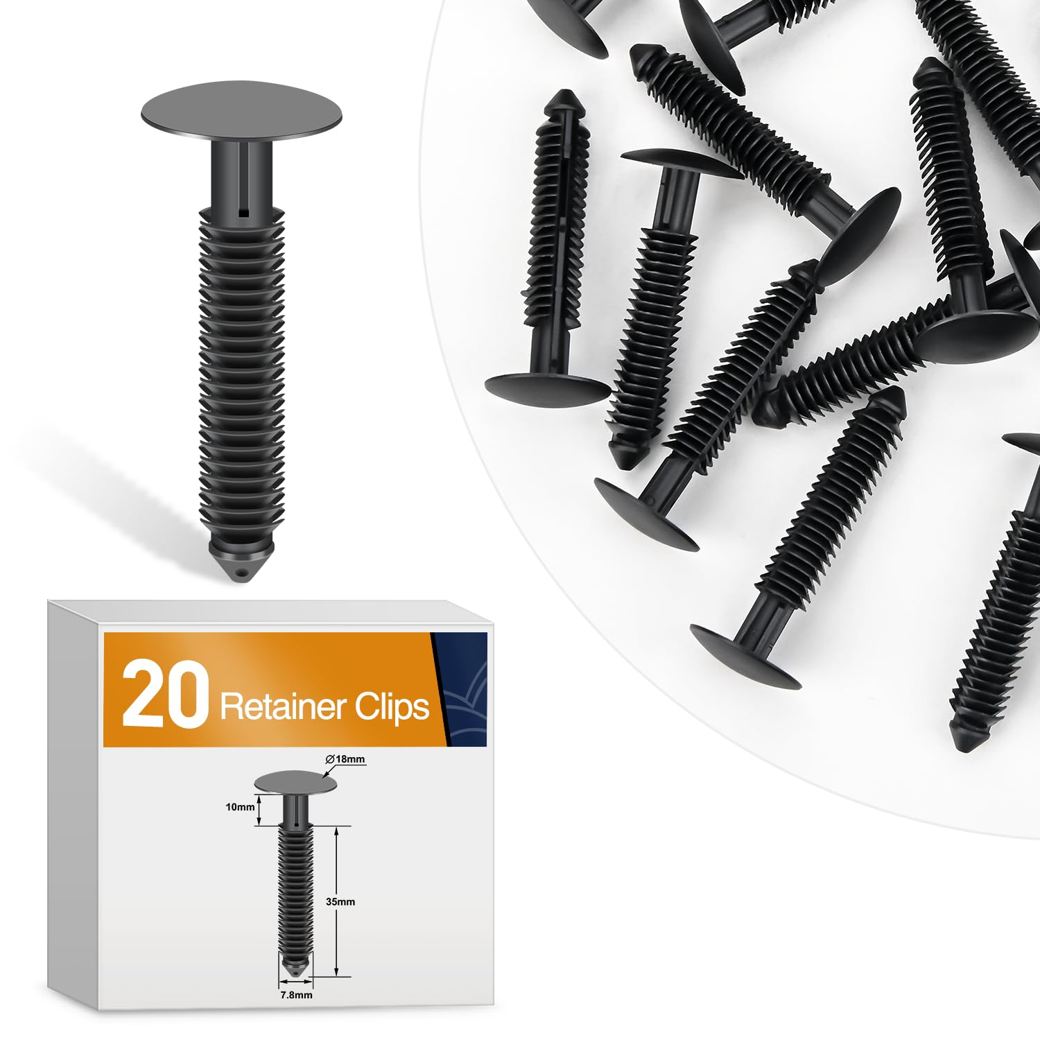 Gooacc 20Pcs Door Trim Car Push Pin Retainer Clips Splash Shield Retainers Compatible With Ford: W710532-S300 W710532S300 Ford M