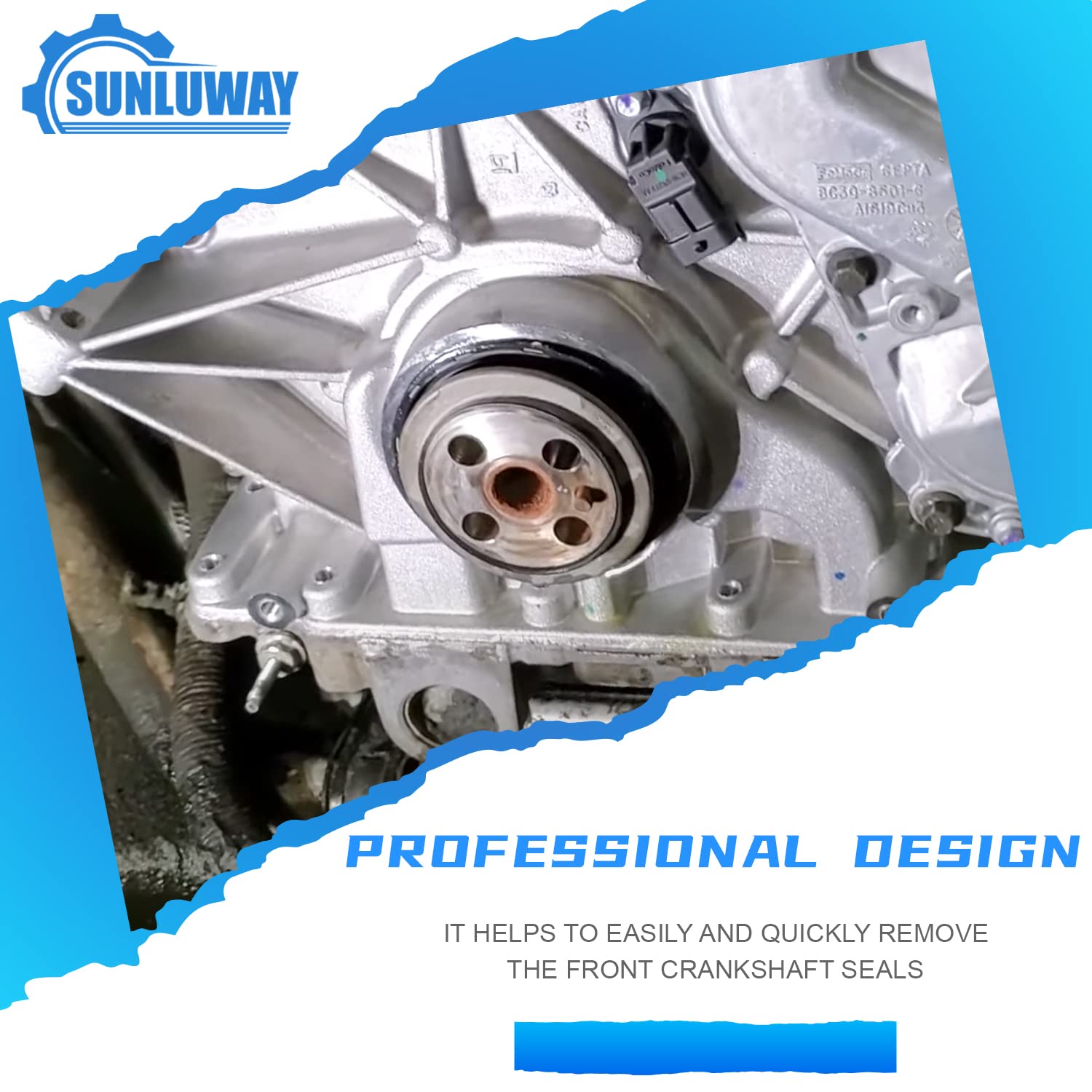 303-1510 6.7L Front Crankshaft Seal Remover Tool, Fits for 2011-2021 Ford Super Duty F-250/350 /450/550, 6.7L Power Stroke Diese