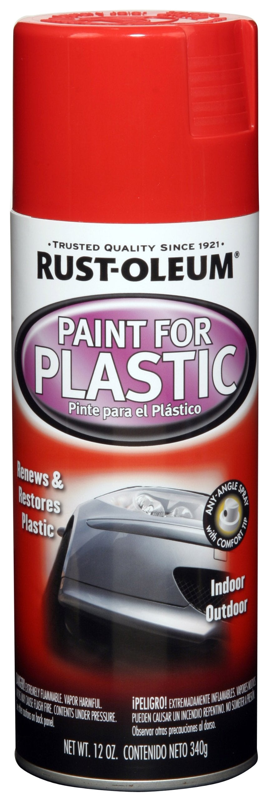 Rust-Oleum Automotive 248651 12-Ounce Paint for Plastic Spray, Gloss Red