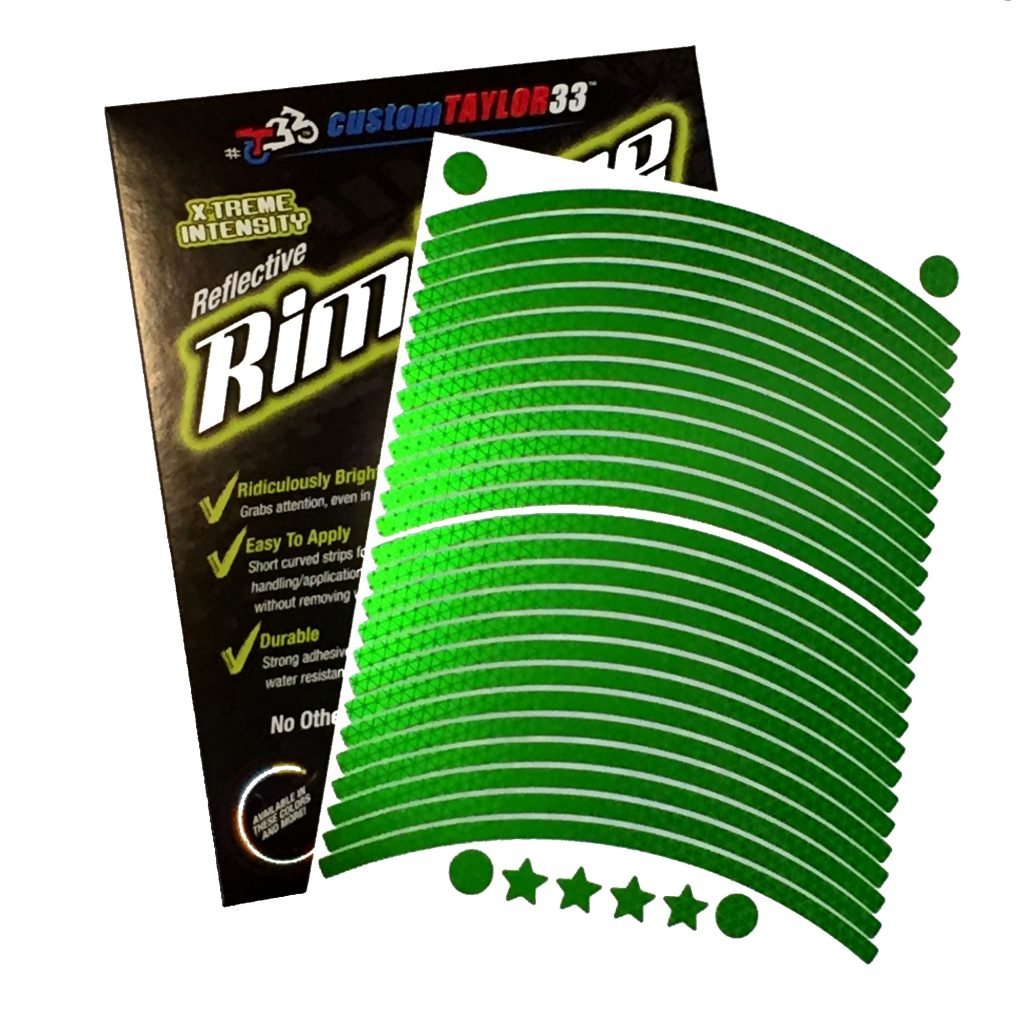 Customtaylor33 New Special Edition Lime Green High Intensity Grade Reflective Copyrighted Safety Rim Tapes, 12' (Rim Size)