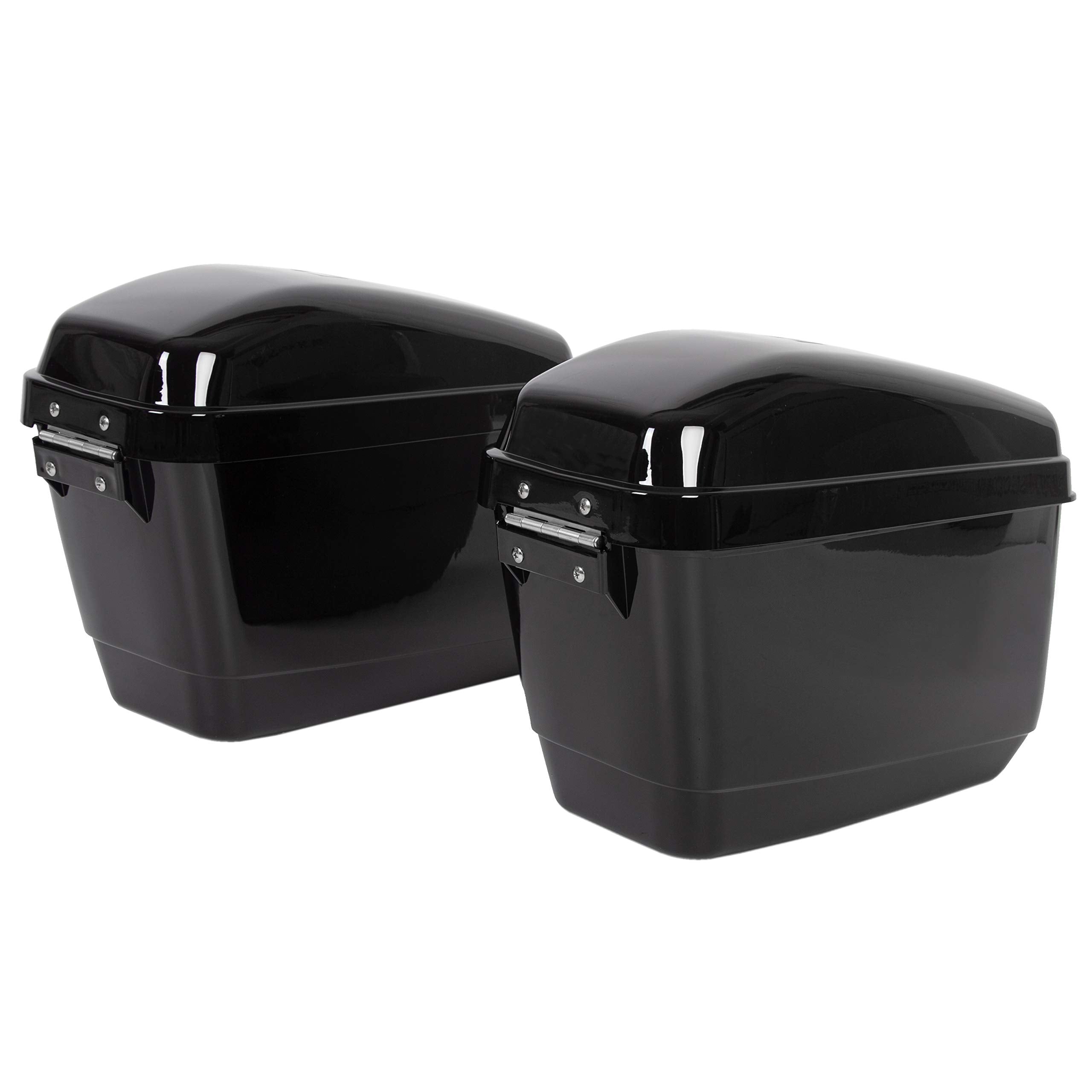 Ego Bike Hard Motorcycle Saddle Bags Saddlebags W/Mounting Kit Compatible With Harley Davidson Honda Shadow Kawasaki Vulcan Vn B