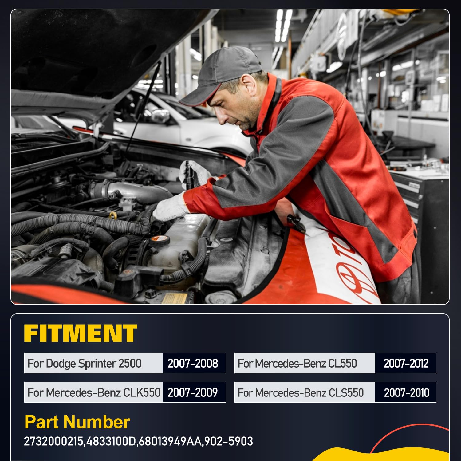 OCPTY Thermostat Housing Fit for Dodge Sprinter 2500 2007-2008,for Mercedes-Benz CL550 2007-2012,for Mercedes-Benz CLK550 2007-2009 Engine Coolant Thermostat Housing Assembly Replaces 2732000215