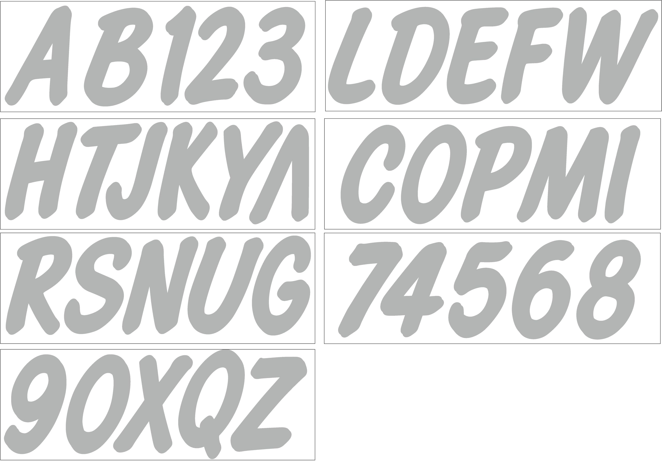 Hardline Products Series 400 Factory Matched 3-Inch Boat & PWC Registration Number Kit - SIL400EC