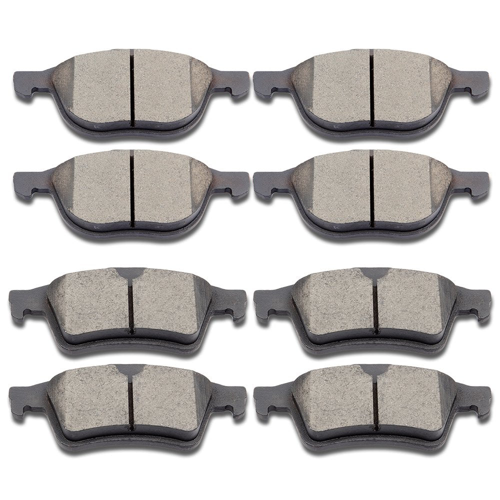 Cciyu D1044 D1095 Front Rear Ceramic Brake Pads Kits 8Pcs Fit For Ford C-Max/Ecosport/Escape/Focus/Transit Connect, For Mazda 3/