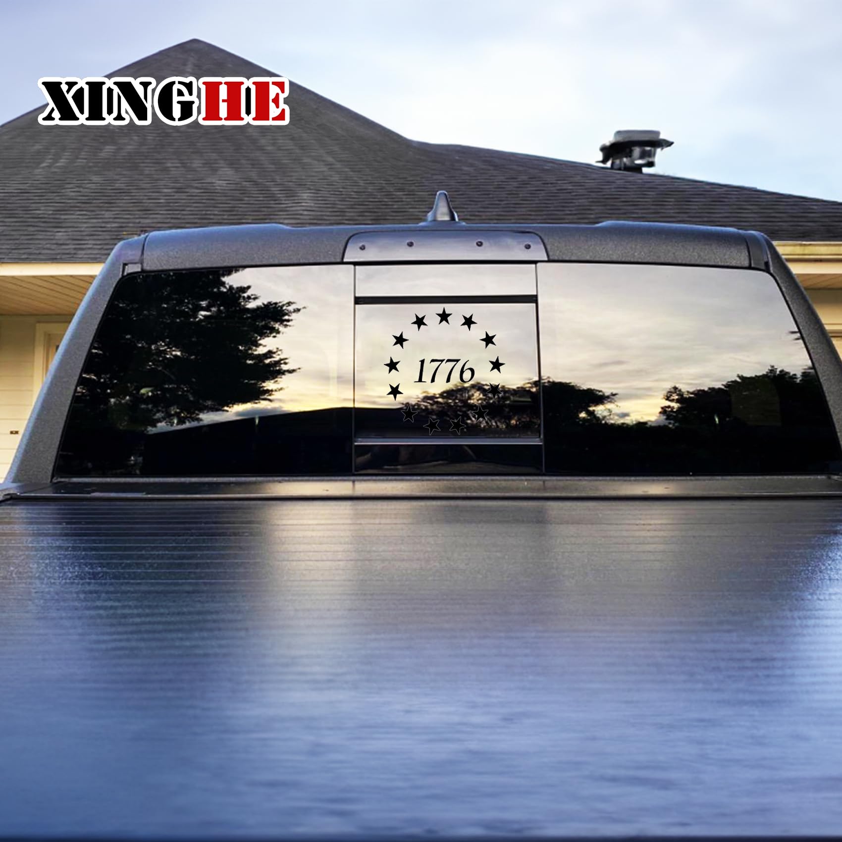 Xinghe 1776 Decal, July Of 4Th Decal, Independence Day United States Decal, Rear Middle Window American Decal For Truck, Matte B