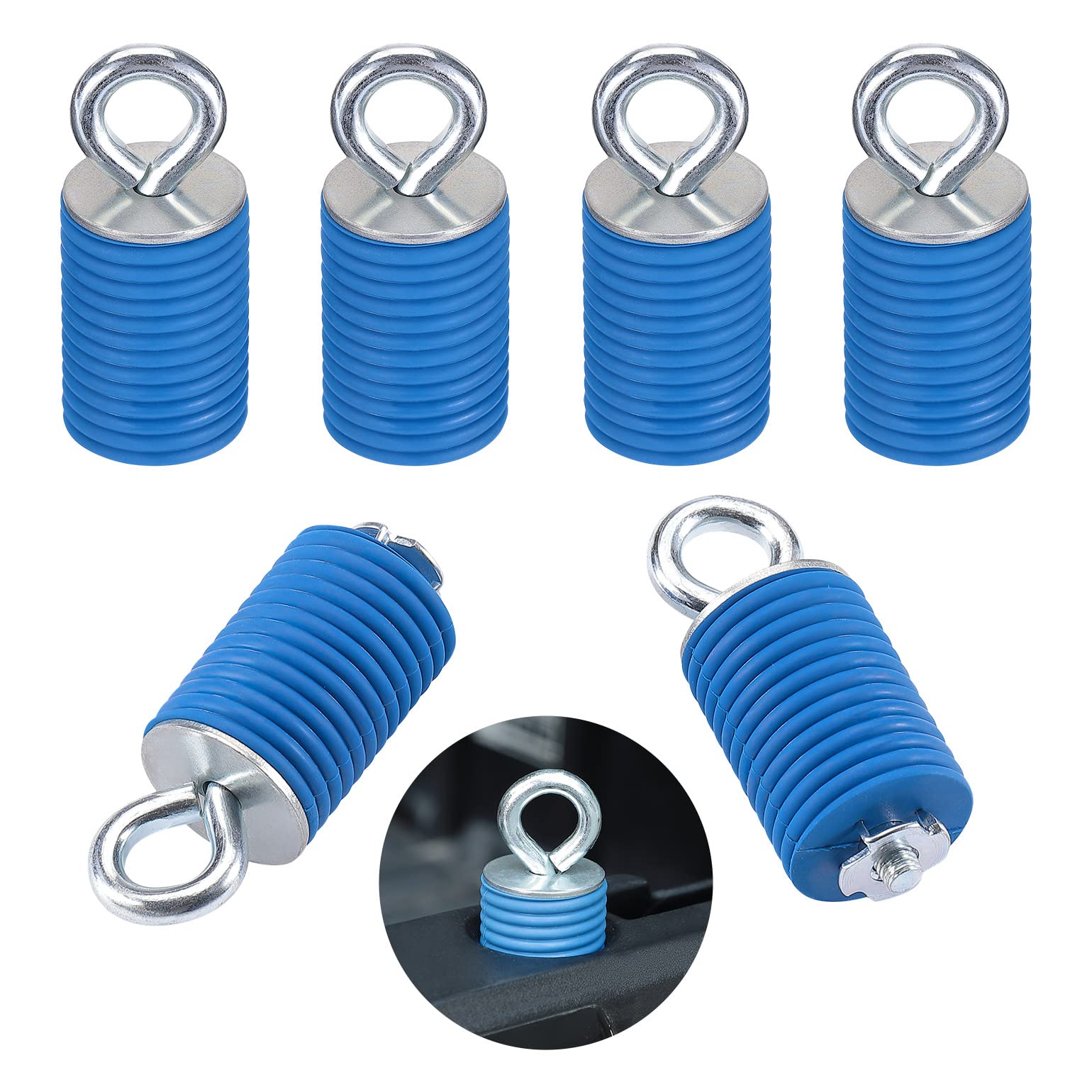 Kemimoto Tie Down Anchors, Bed Anchors Compatible With Ranger 1000 Xp 900 Xp 800 700 500 General 1000 Bed Accessories With 1-7/16 Hole (6 Pcs, Blue)