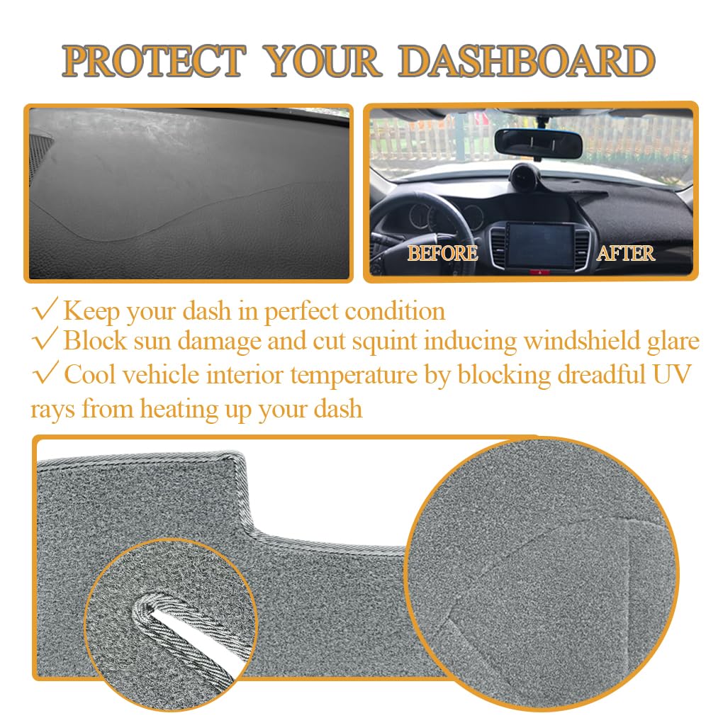 Dash Cover Custom Fit For 1997-2000 Chevy Chevrolet Silverado/Gmc C1500 C2500 C3500 K1500 K2500 K3500, 1997-99 Gmc Yukon/Chevy Tahoe Suburban, Dashboard Mat Pad(97-98, Dark Gray) Y57