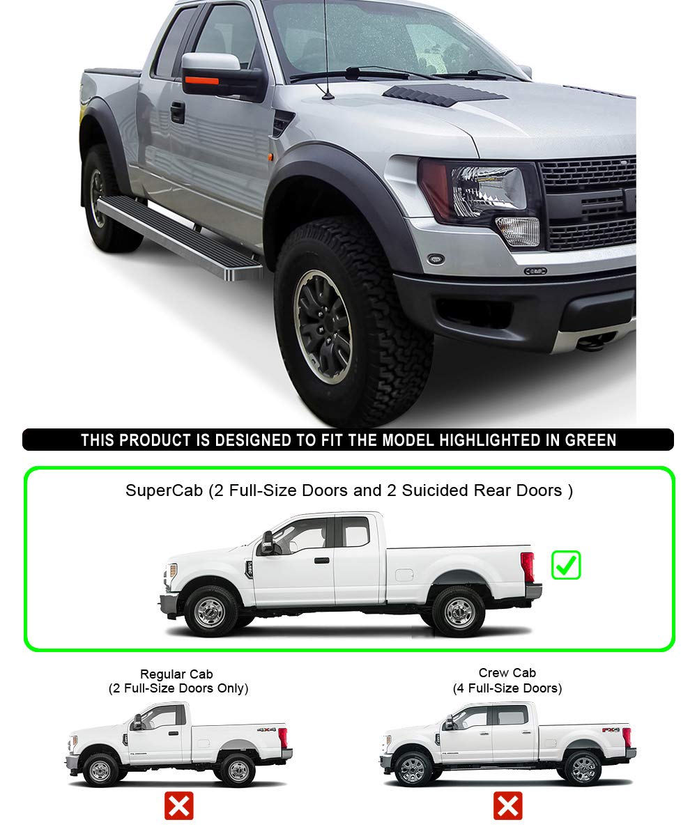 APS Running Boards (Side Bars Side Steps Step Bar) Compatible with Ford F150 2015-2025 Super Cab 5.5ft Bed & F-250 F-350 Super D