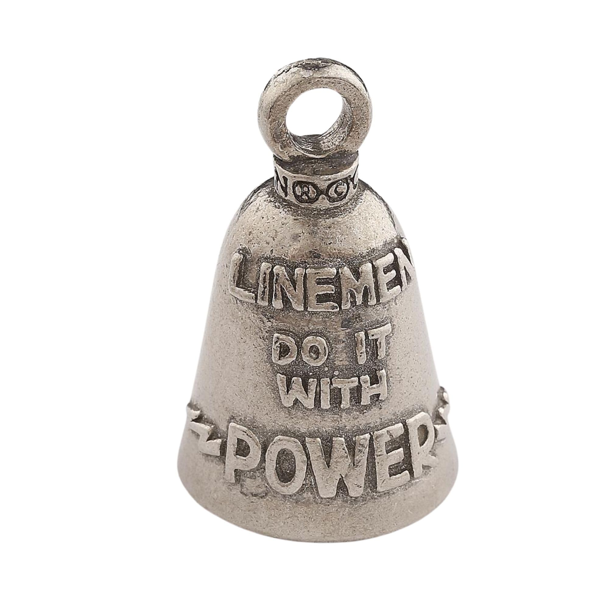 Guardian Bell Lineman Good Luck Bell W/Keyring & Black Velvet Gift Bag | Motorcycle Bell | Lead-Free Pewter | Good Luck Gift To