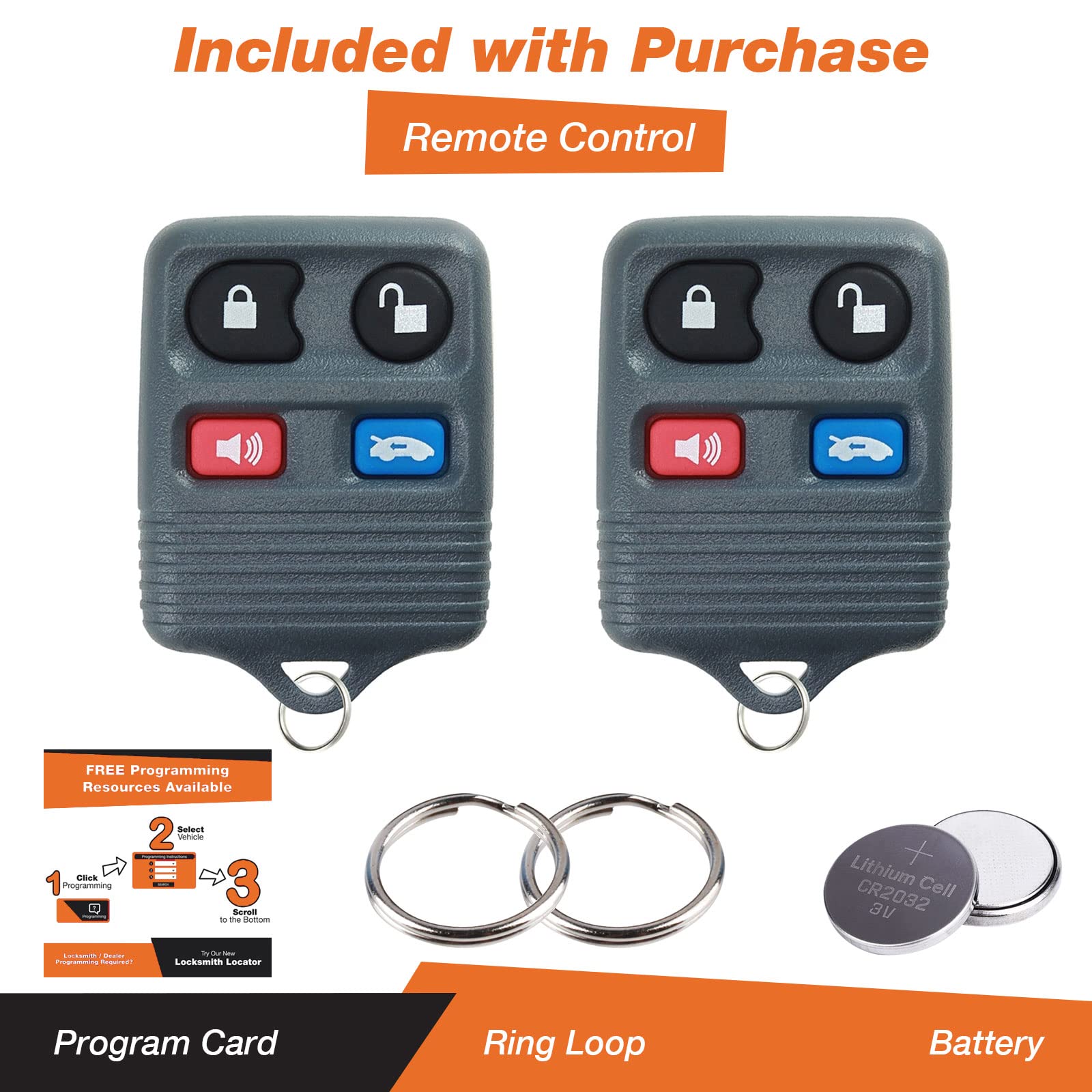 Discount Keyless Replacement Key Fob Car Remote For Crown Victoria Marquis Continental Mark Viii Cwtwb1U311, Cwtwb1U313 (2 Pack)