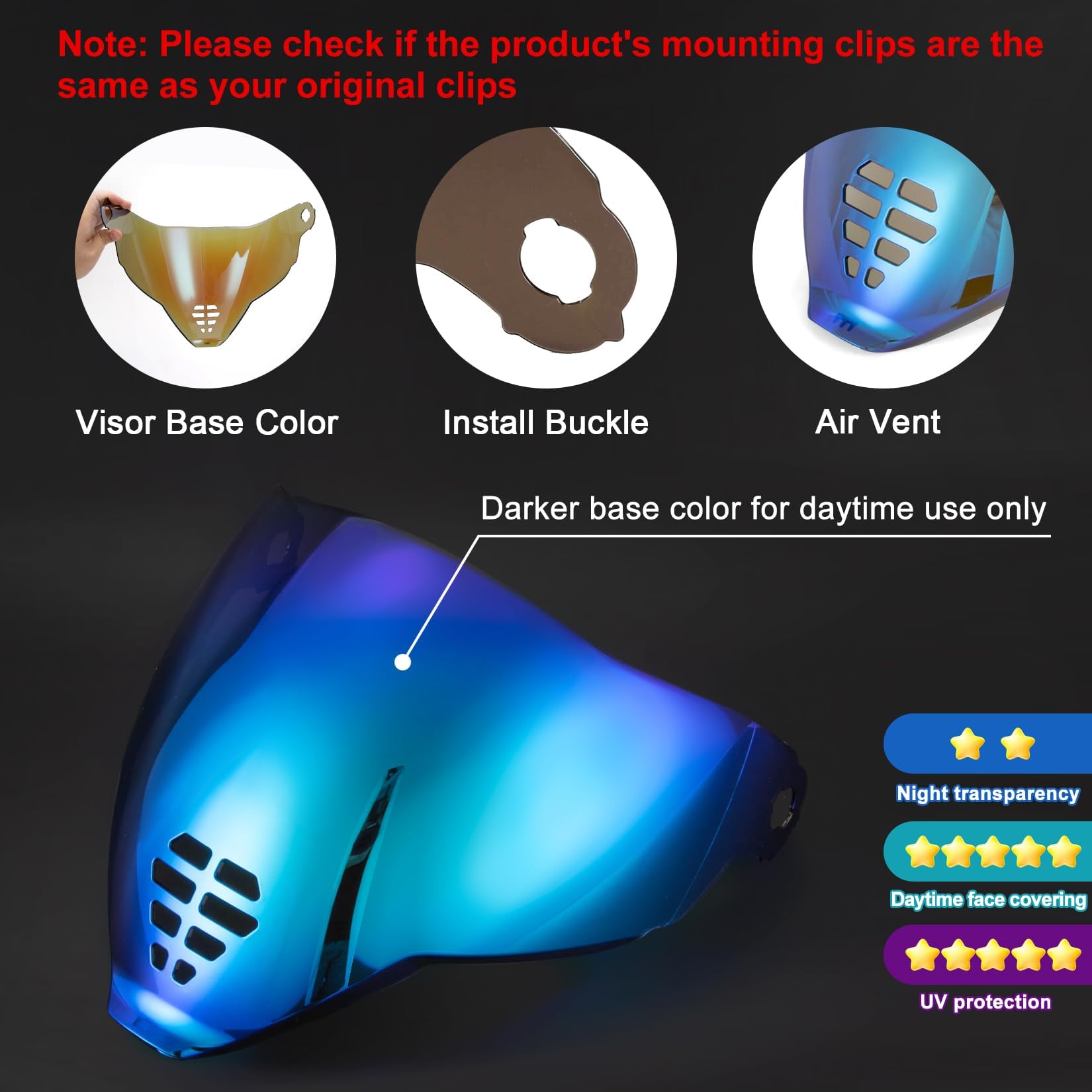 PSLER IC-06 visor- Icon Airflite Face Shield Motorcycle Helmet Visor Accessories Replacement for Icon Airflite IC-06