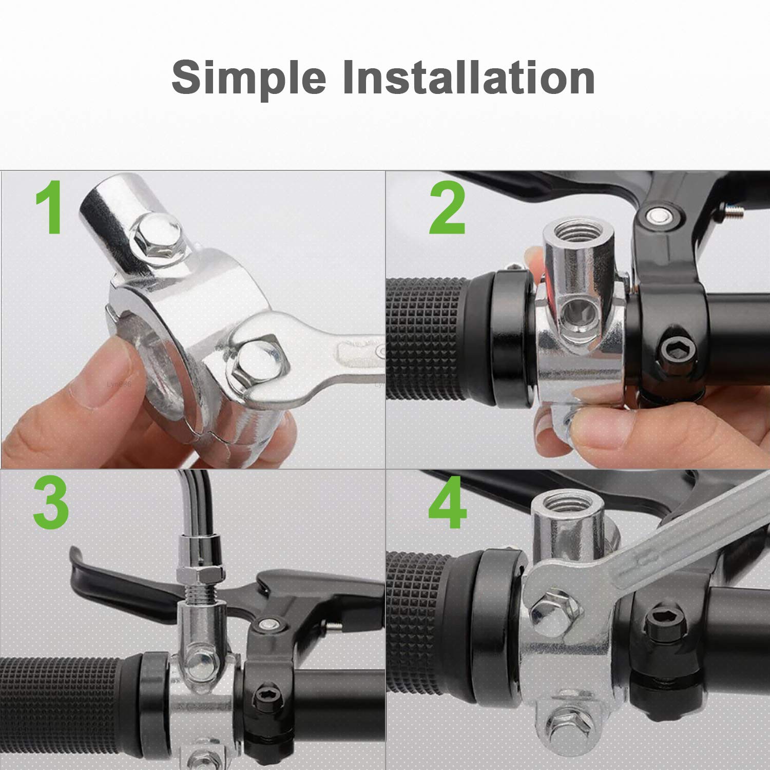 Motorcycle 7/8'' Handlebar Mirror Mount Holder Clamp Adaptor 8Mm Thread For Motorcycles Atv Scooter Silver(Pack Of 2)