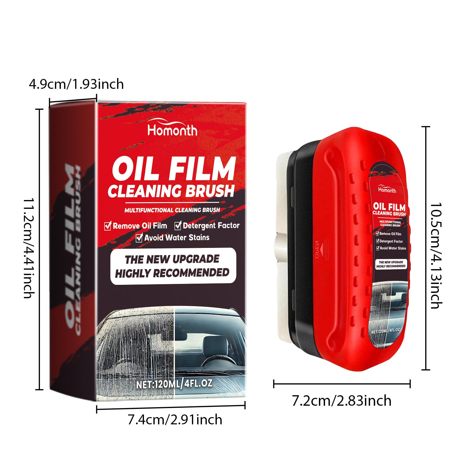 2 PCS Automotive Oil Film Cleaning Brush,2025 New Coating for Windshield, Prevents Rain and Fog,Improves Clarity and Visibility