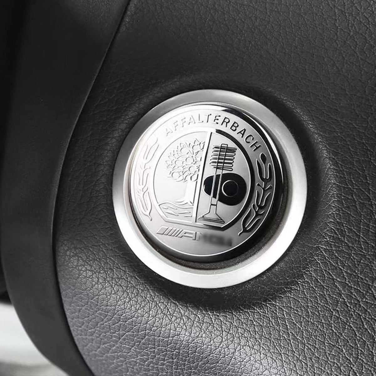 Maxdool Interior Auto Start Engine Ignition Button Key Knobs Decals Stickers Emblem Accessories Silver Compatible For Mercedes B