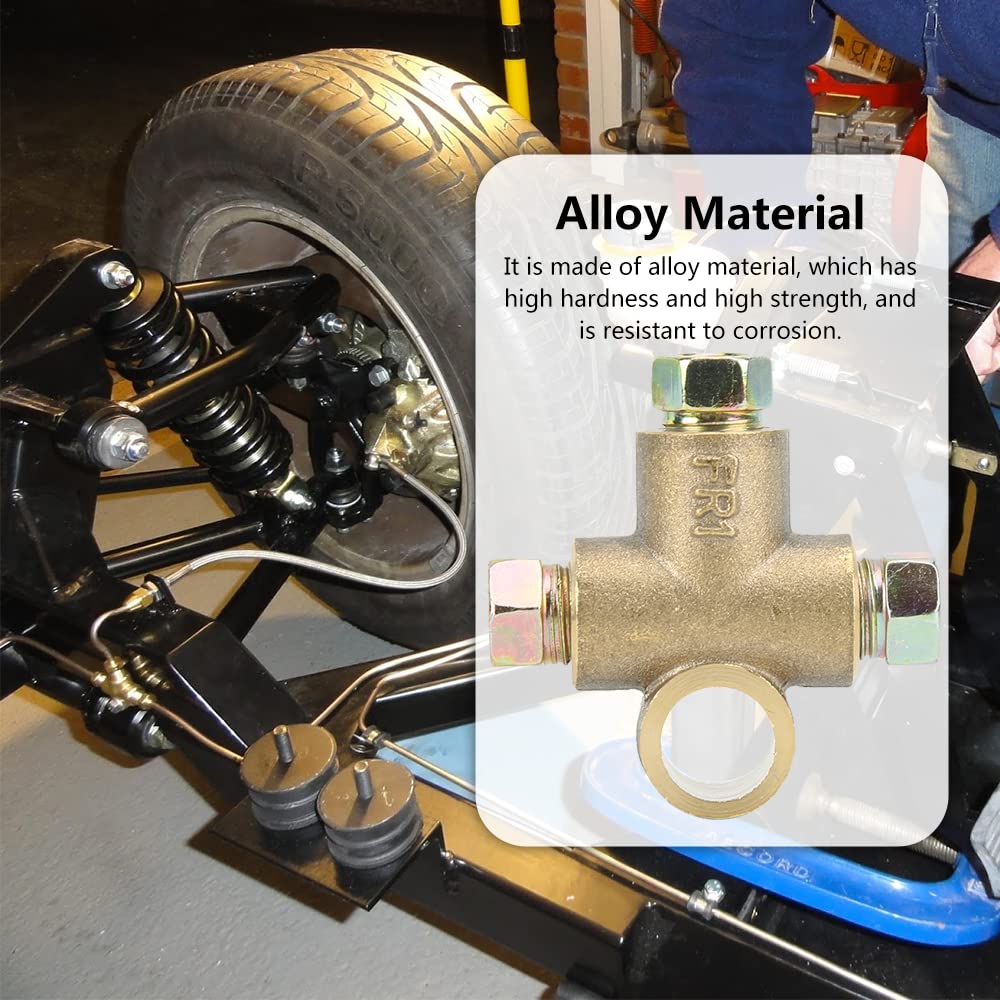 Watris Veiyi 3 Way T-Shape Brake Tee, T-Shape Brake Line Tee Union, Brake Tee Fittings With 3 Male Nuts Short Union M10 Fit For 3/16In Pipe 10Mm