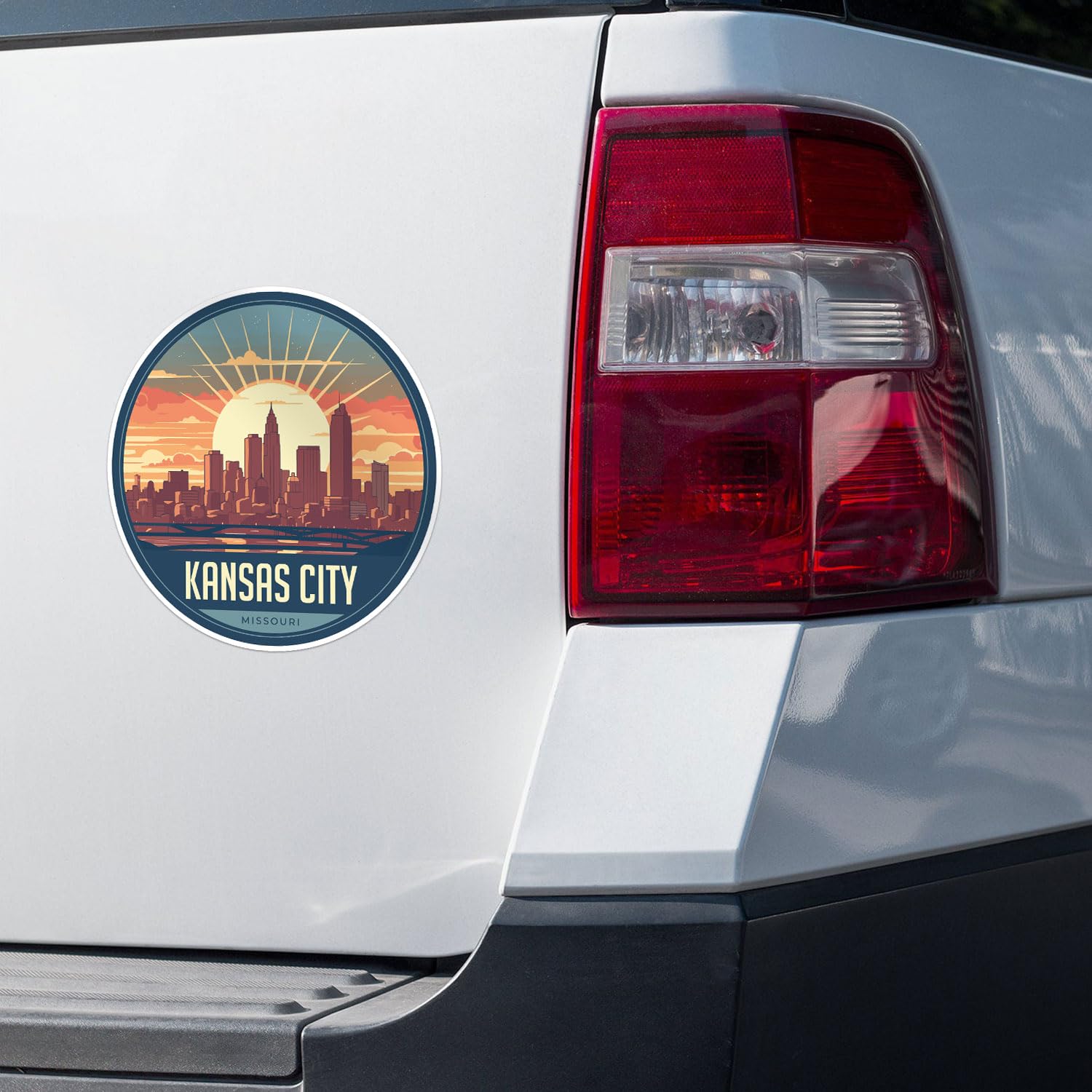 Kansas City Sticker - Waterproof Vinyl Decal for Car Bumper, Laptop, Water Bottle, Wall, and Window, Size - 3'' Longer Side