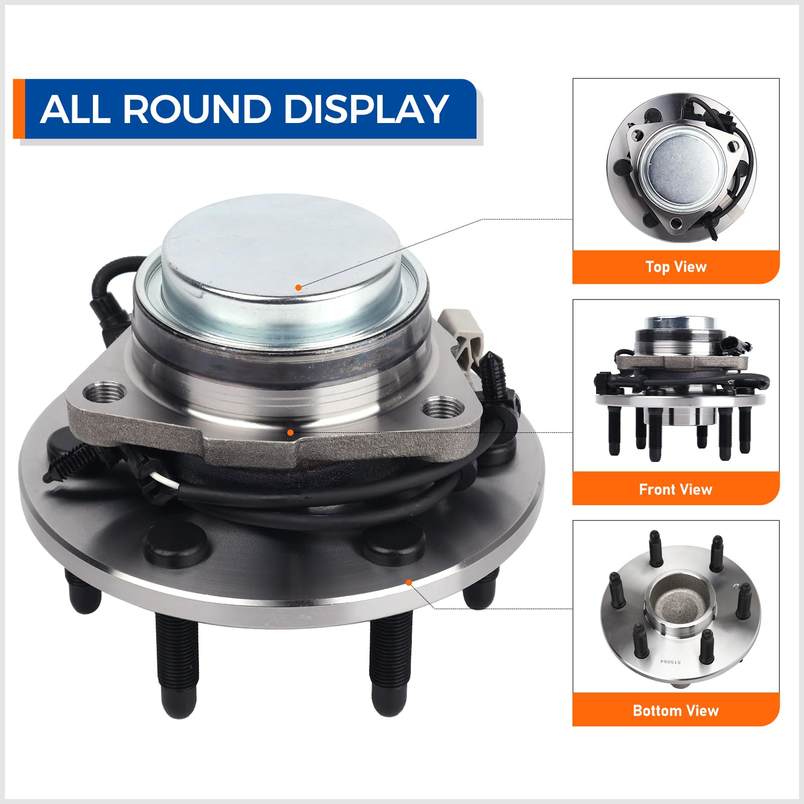 MACEL 515054 (2WD ONLY) Front Wheel Bearing Hub Assembly Compatible with 00-06 Chevy Tahoe, 99-06 Silverado 1500,00-06 Suburban