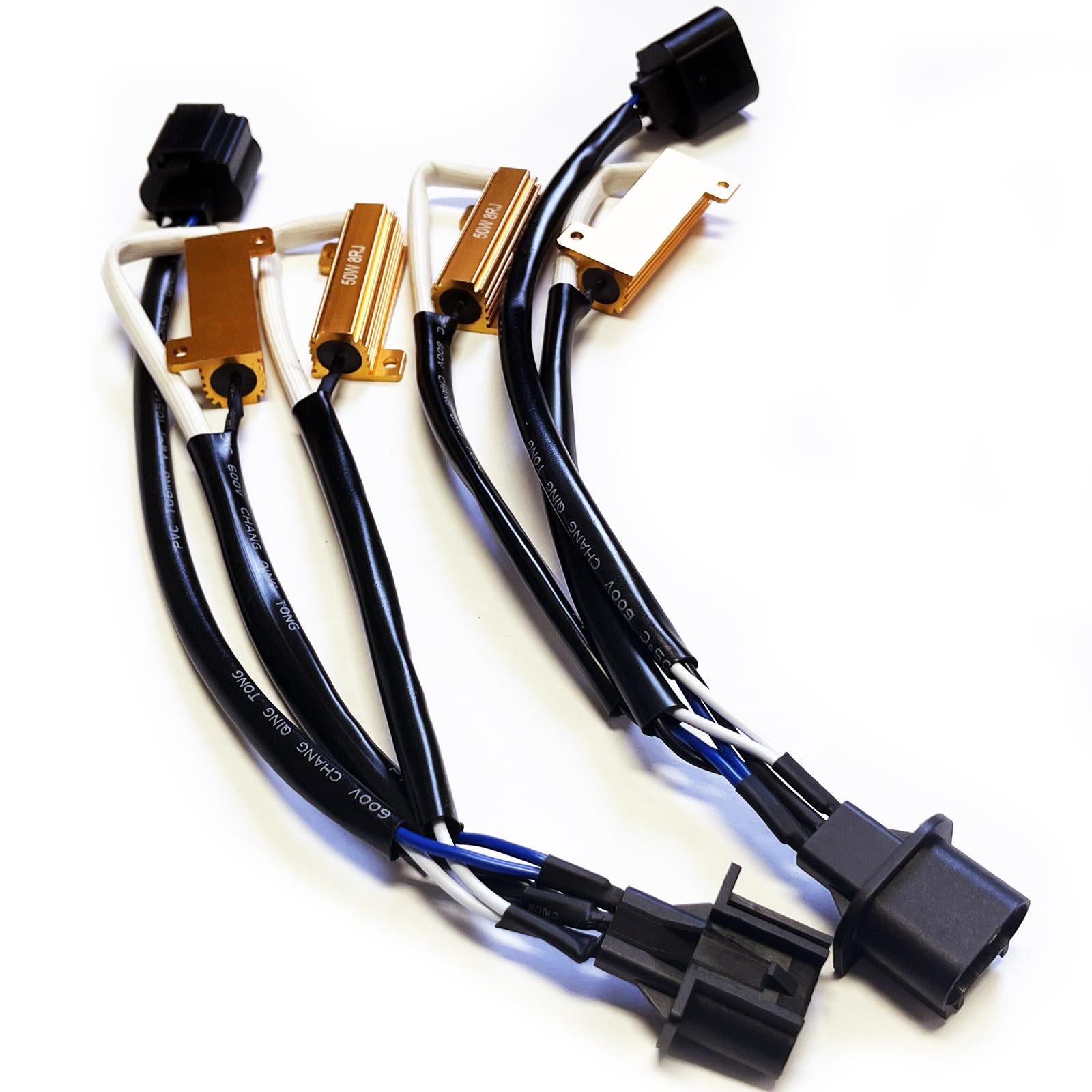 O-Nex H13 9008 Led Load Resistor Kit 50W 8Ohm Headlight Bulb Relay Harness Adapter Anti Flicker Error Decoder Warning Canceller