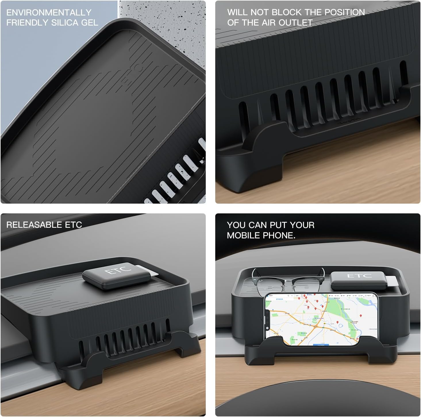 Topfit for Tesla Model 3 Y Instrument Panel Tray Organizers Phone Holder Sunglasses Mount for Tesla Model 3 Y Accessories