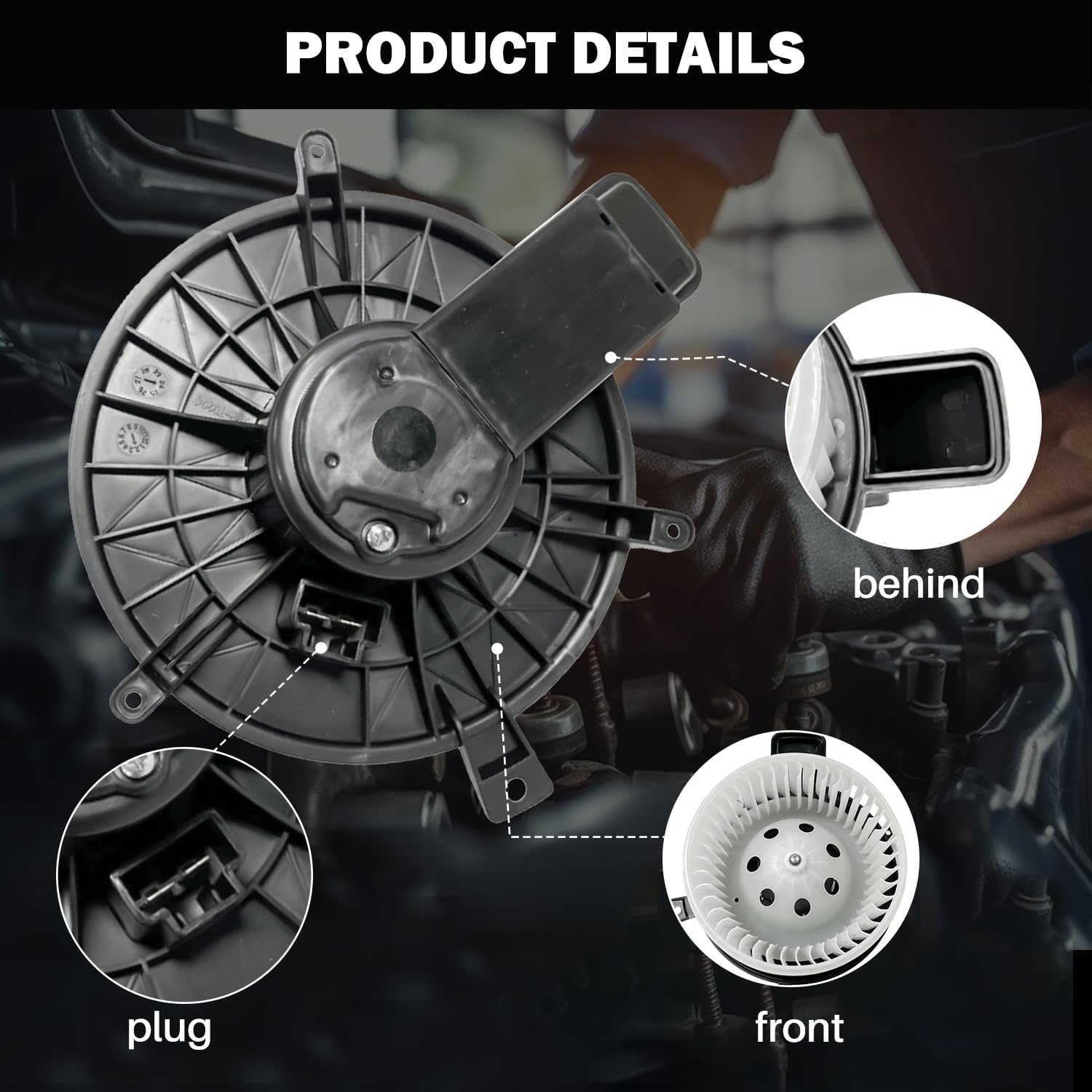 Aspligo 700216 Front Ac Heater Blower Motor Fan Fit For Chrysler Town & Country 2008-2016, For Dodge Grand Caravan 2008-2020, Du