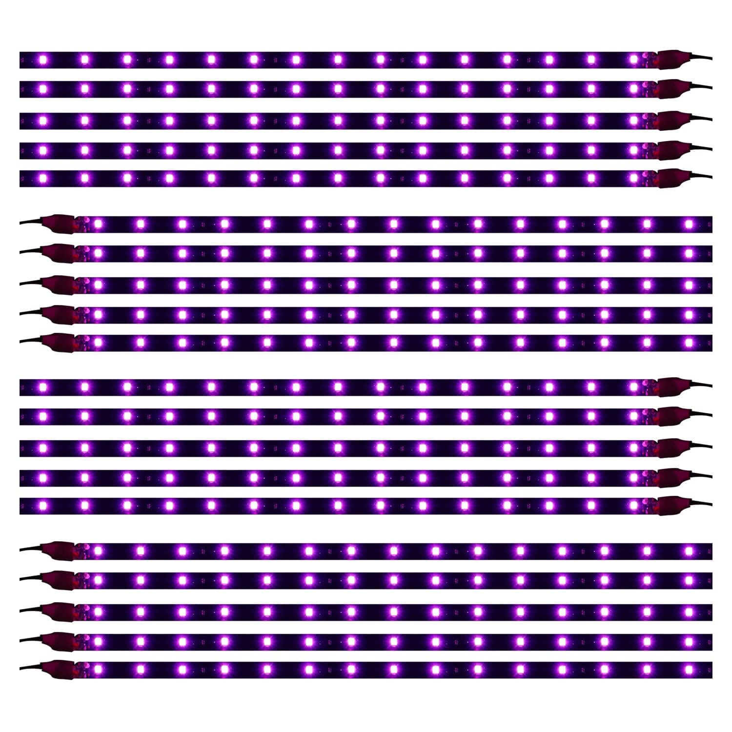 Xt Auto Purple 12V 15 Led 30Cm Car Flexible Waterproof Underbody Light Strip Pack Of 20