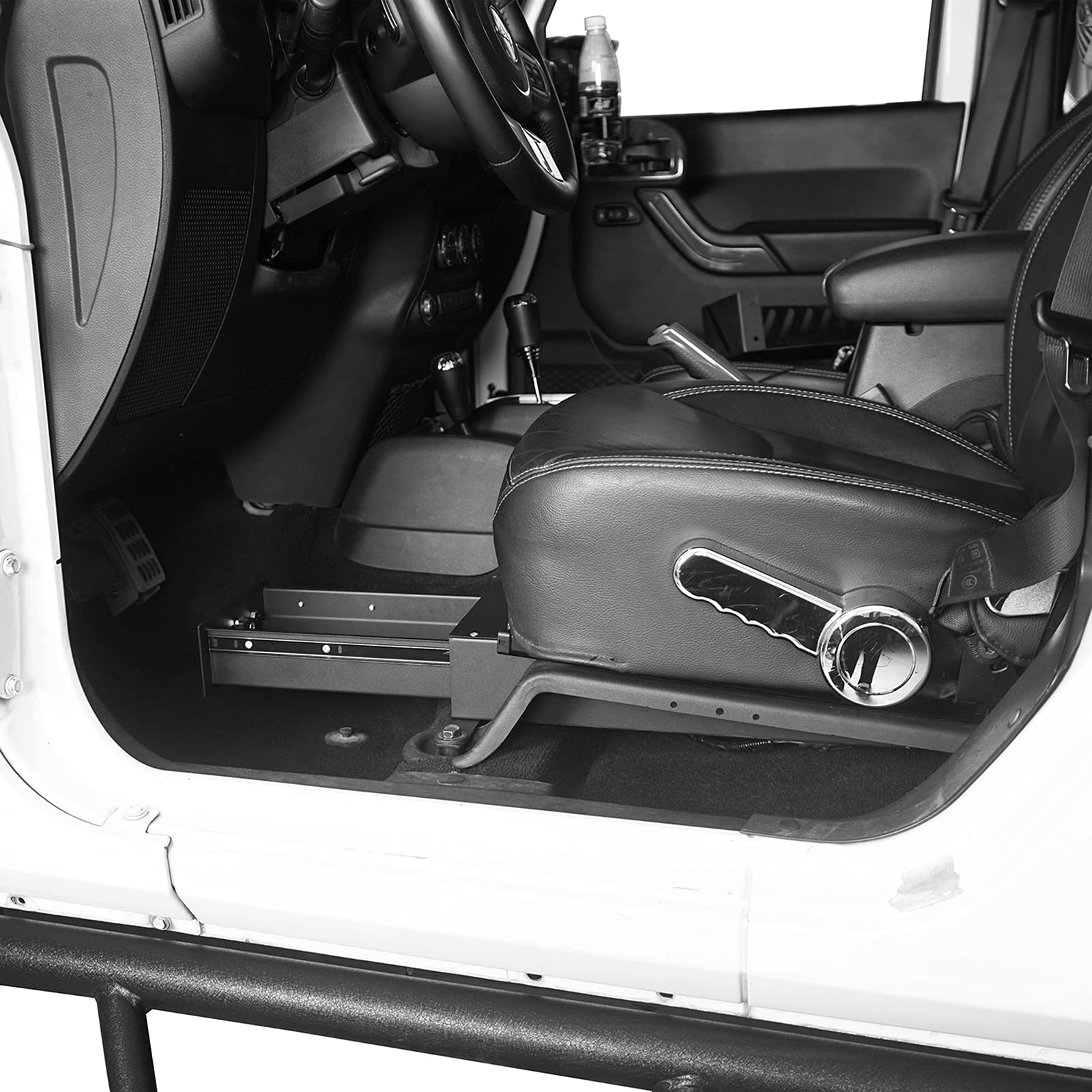 Hooke Road Jk Wrangler Under Seat Lock Box Security Locking Storage For Jeep Jk Wrangler 07-10 2-Door & 07-18 4-Door,Driver Side