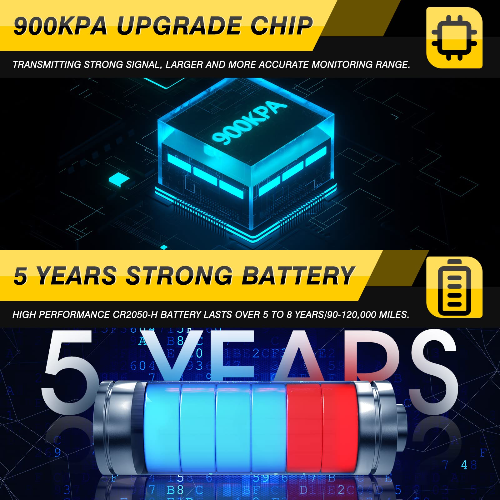 ACLONG TPMS Tire Pressure Sensor fit for Toyota Camry Prius Corolla RAV4 Highlander Avalon Yaris Hilux Land Cruiser, 315MHz Tire