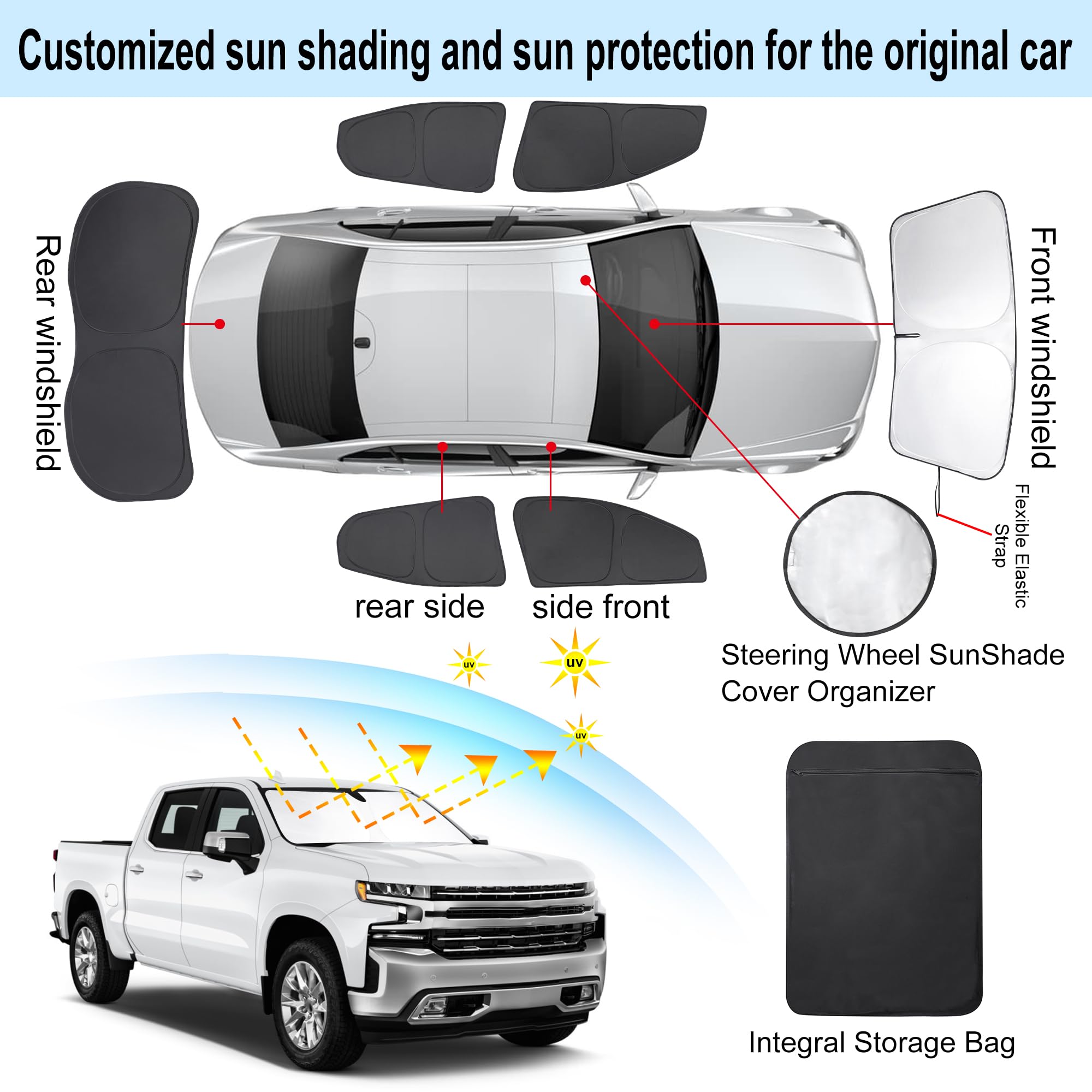 Tinglu Window Shades For Chevrolet Bolt Ev Hatchback 2017-2024(Not For Chevy Bolt Euv) Accessories Car Side Full Windows Windshi