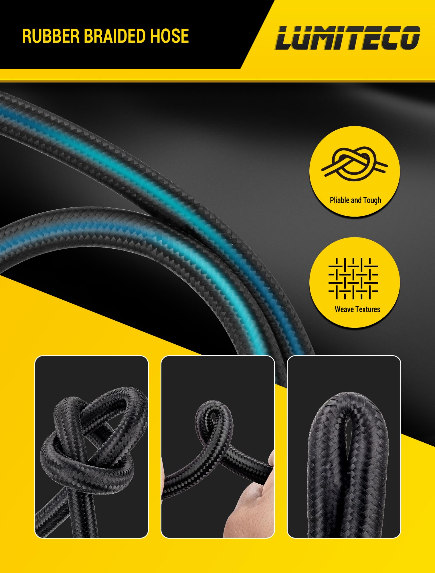 Lumiteco Quick Connect Tire Chuck Hose, Tire Valve Extension Tube W/Presta Valve & Air Pump Ball Needle Set, Air Tire Inflator P