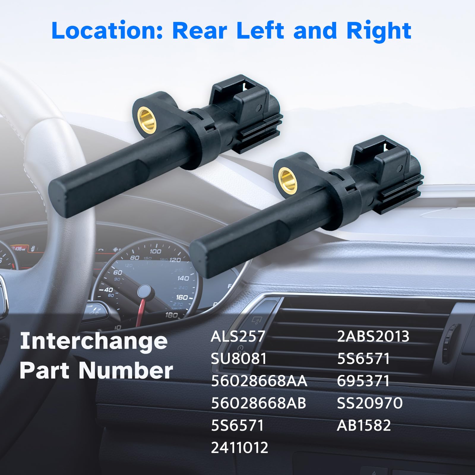 Rear ABS Wheel Speed Sensor Left or Right fit for 2007 2008 2009 2010 2011 2012 Dodge Ram 1500, 2004-2006 Dodge Durango, Driver