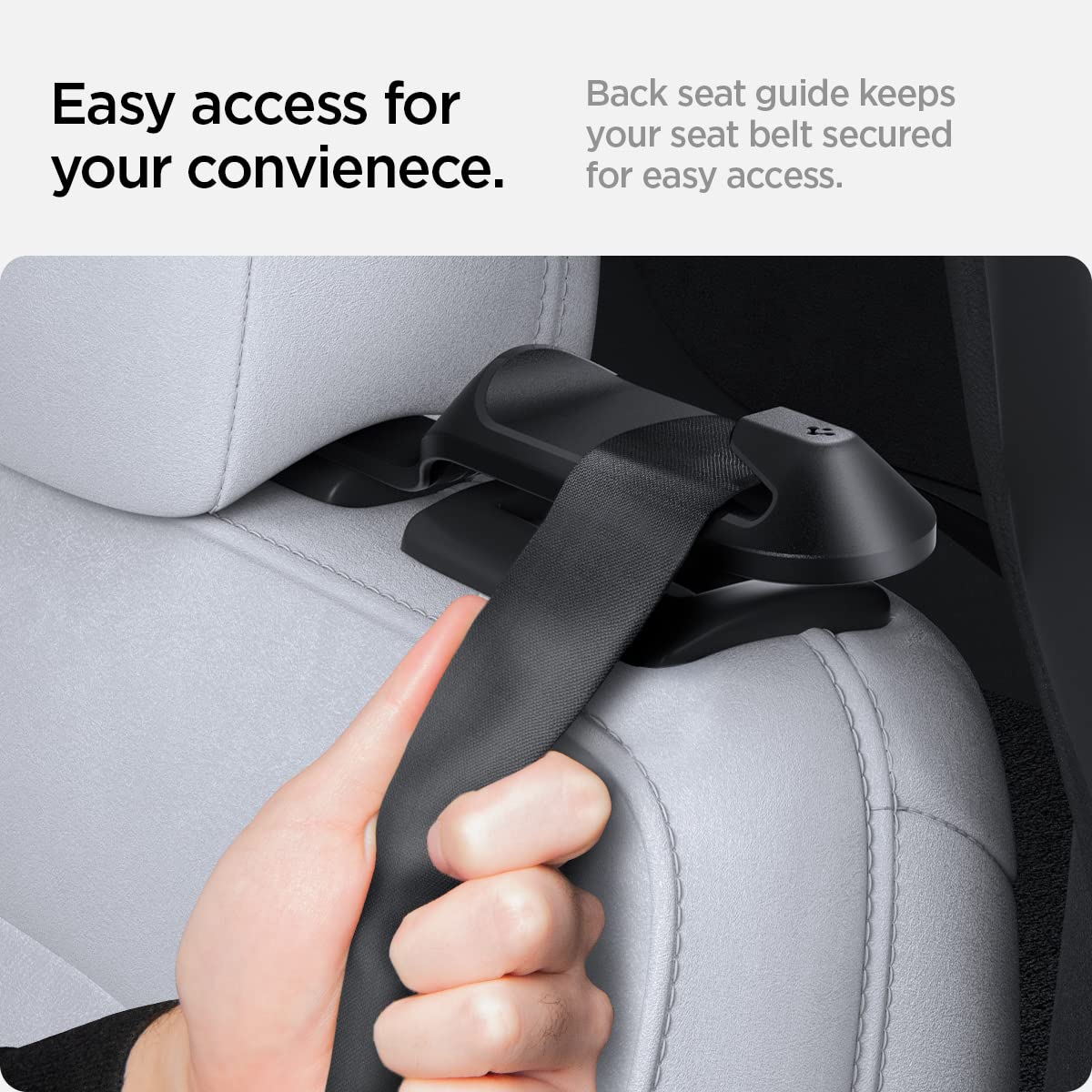 Spigen Backseat Seatbelt Guide Holder Designed For All Tesla Model Y 2025/2024/2023/2022 [Compatible With New Tesla Model Y 2025