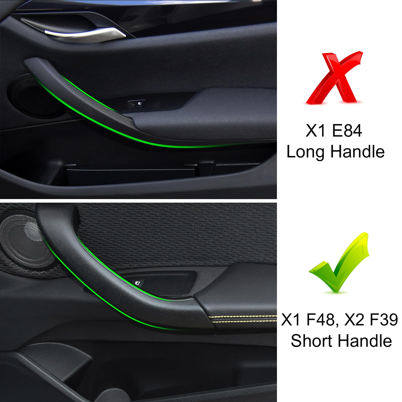 Jaronx Compatible With Bmw X1/X2 Door Handle Cover, Carbon Fiber Pattern Door Handle Outer Cover Left Side Door Handle Outer Cover Replacement Compatible With Bmw X1 F48 2016-2019, X2 F39 2018-2019