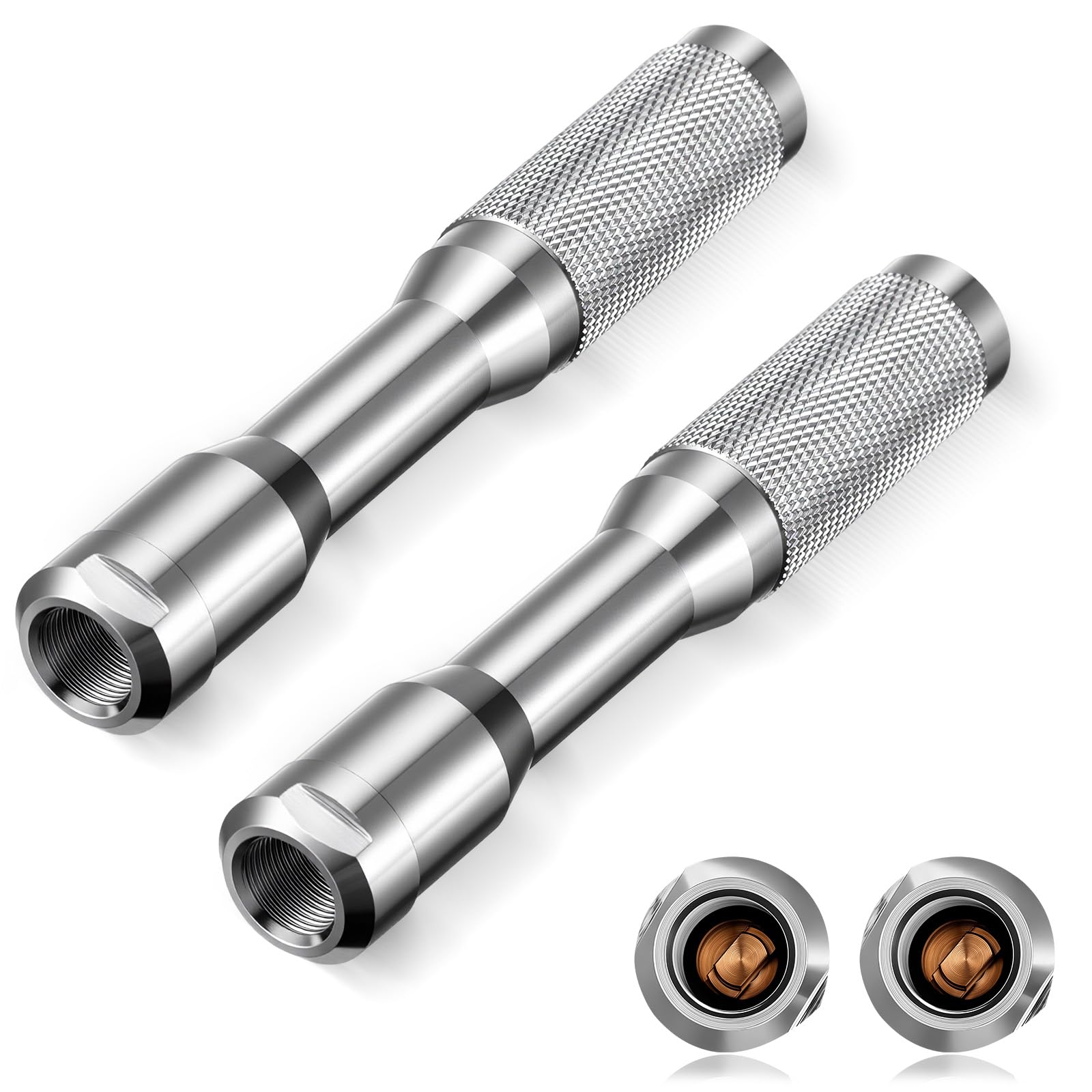 ElaraBerry 2 Pack Large Bore Lock on Air Chuck with 1/4    Npt Female Thread, Straight for Tires with Large and Super Bore Valve