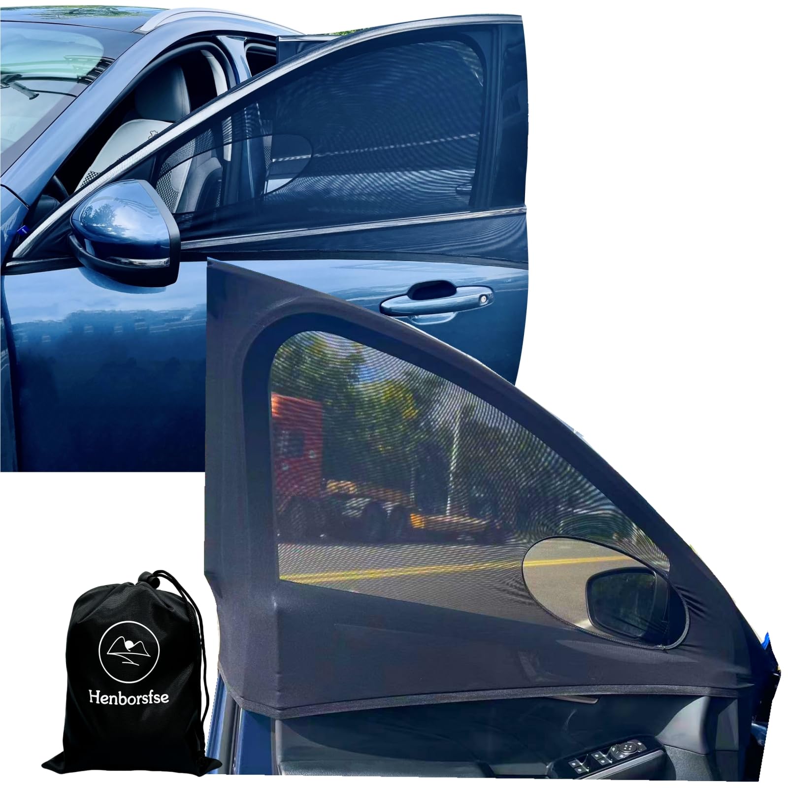 Front Door Driver Side Window Sunshade- 2 Pack car Camping Trip,Double Layer Window Screens Privacy,Durable Elastic Universal me