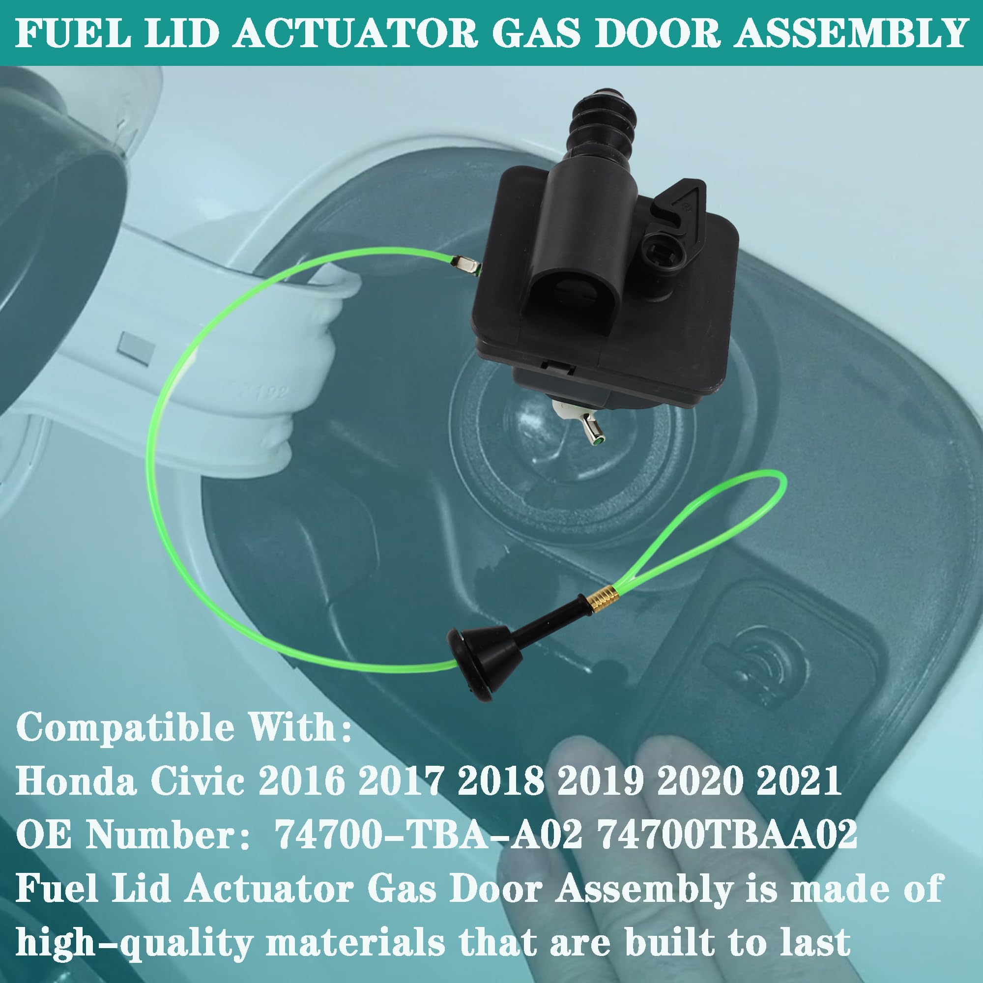 YzusGomumu 74700-TBA-A02 Car Fuel Lid Actuator Gas Door Assembly Compatible with 2016 2017 2018 2019 2020 2021 Honda Civic Fuel