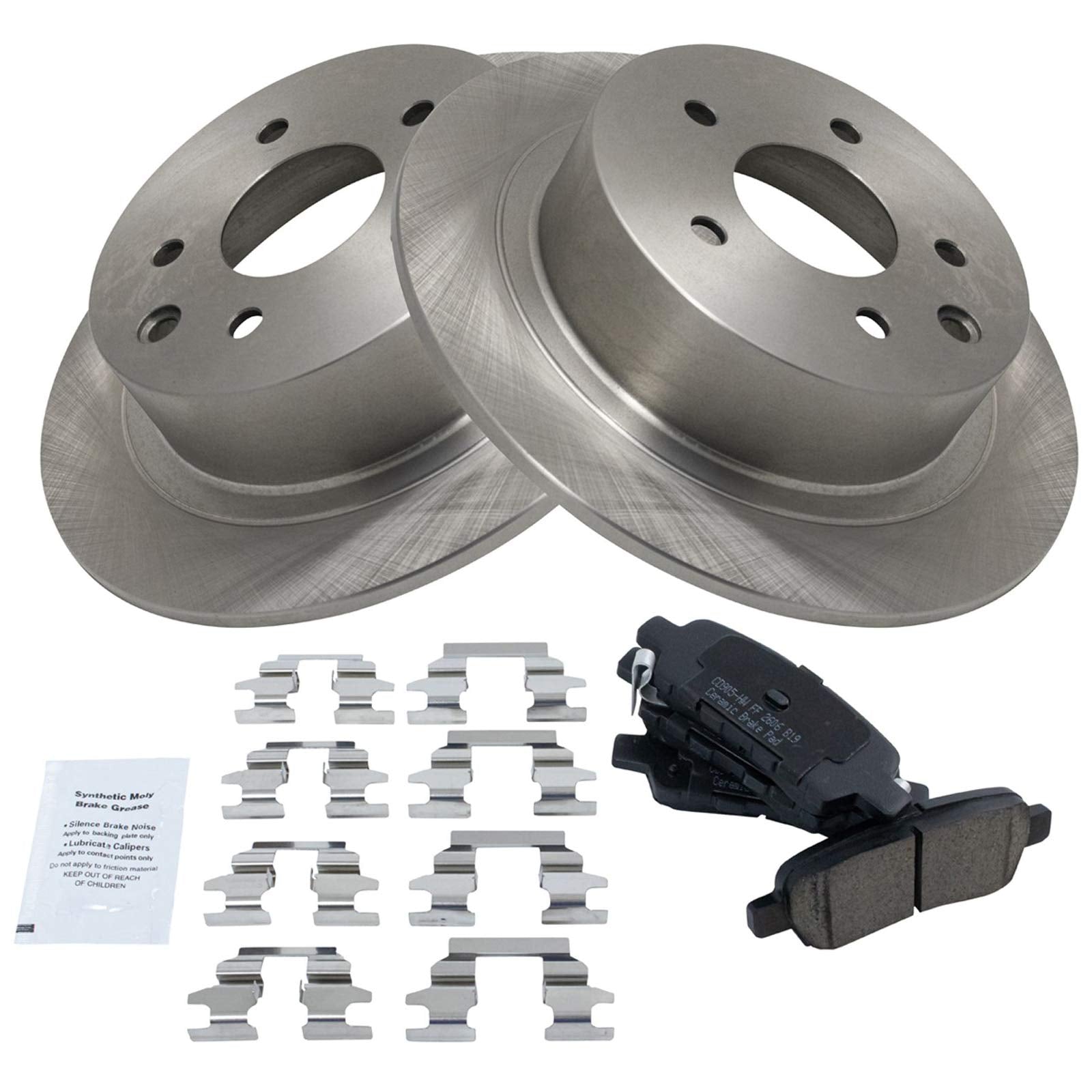 Trq Rear Brake Pad & Rotor Kit Brake Pads Brake Rotor Ceramic Compatible With 2002-2022 Nissan Altima 2011-2017 Juke 2004-2018 M