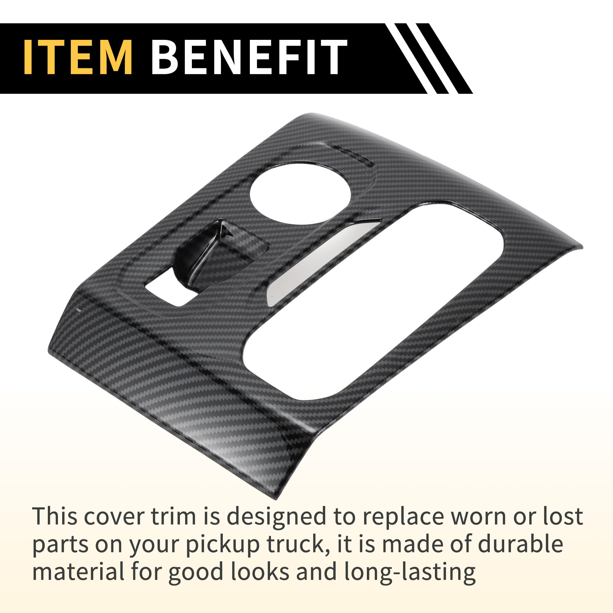 REPAIROCK Gear Shift Frame Panel Cover Trim for Chevrolet Colorado & GMC Canyon 2023-2024, Black, ABS Carbon Fiber Pattern, 28X22.5X4cm
